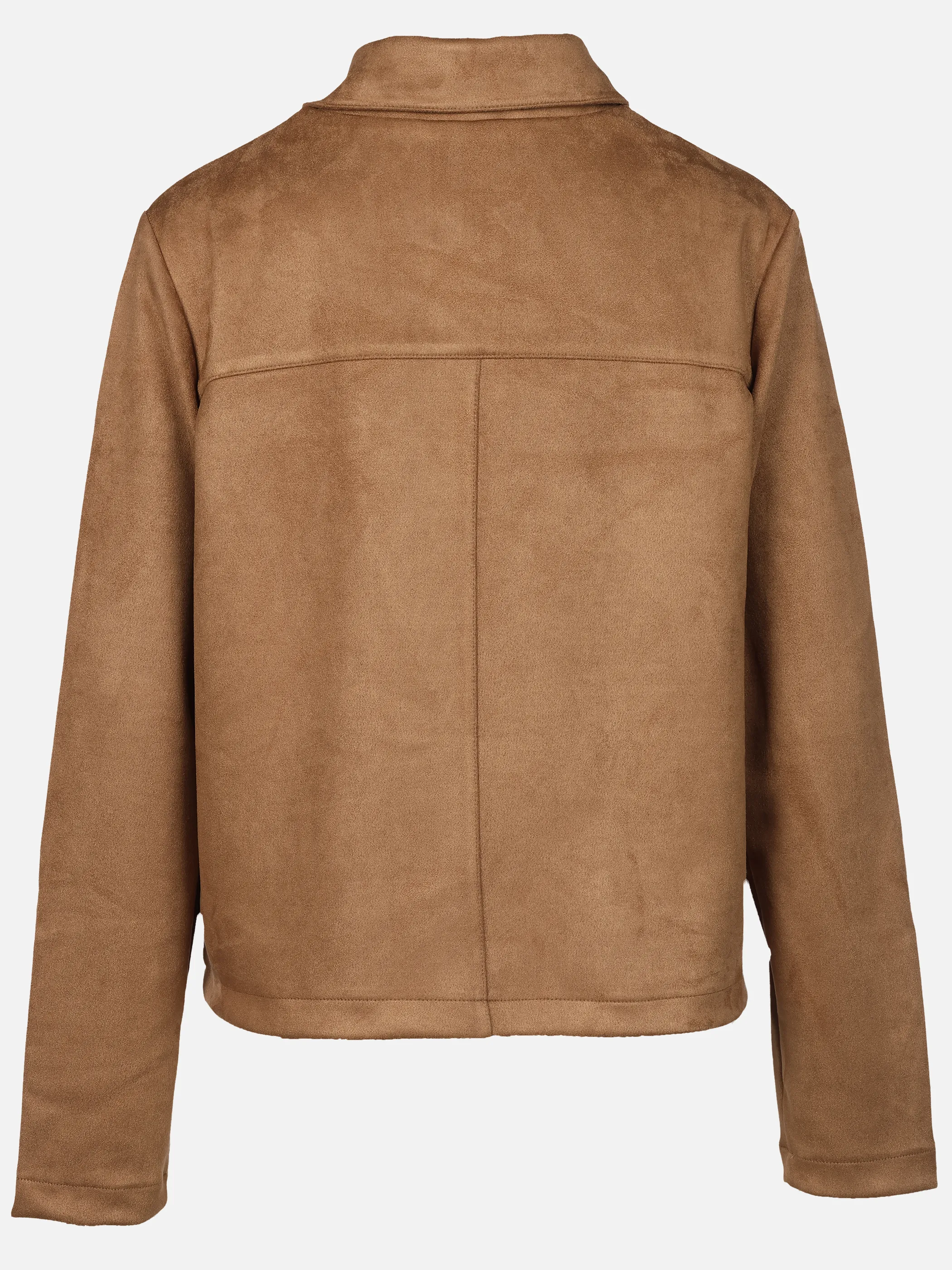 Lisa Tossa Da.Cardigan in Veloursleder Op Braun 929600 COGNAC 2
