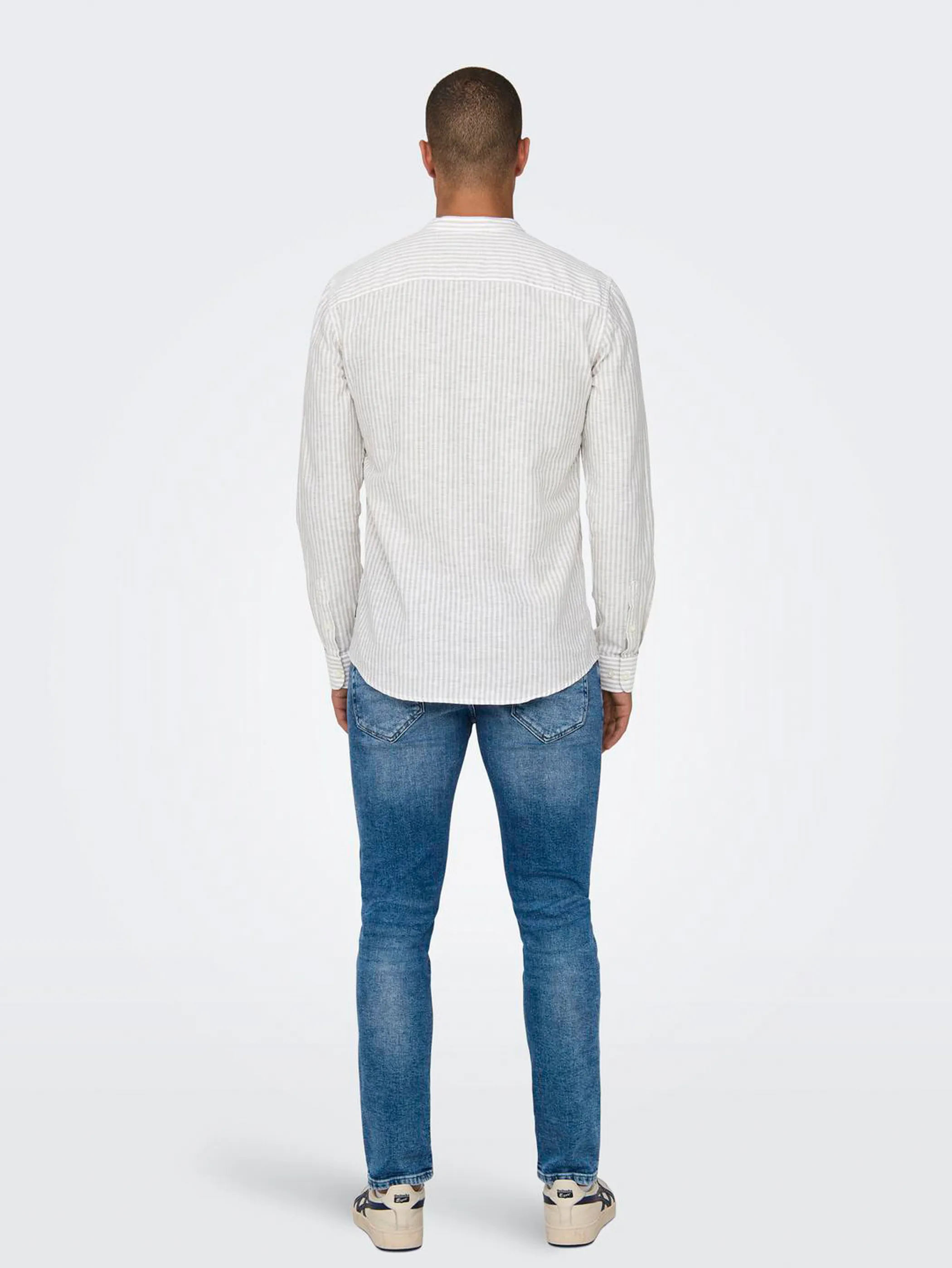 Only & Sons 22026602 ONSCAIDEN LS MAO STRIPE LINEN Weiß 892714 202231 4 Only & Sons 22026602 ONSCAIDEN LS MAO STRIPE LINEN Weiß 892714 202231 4
