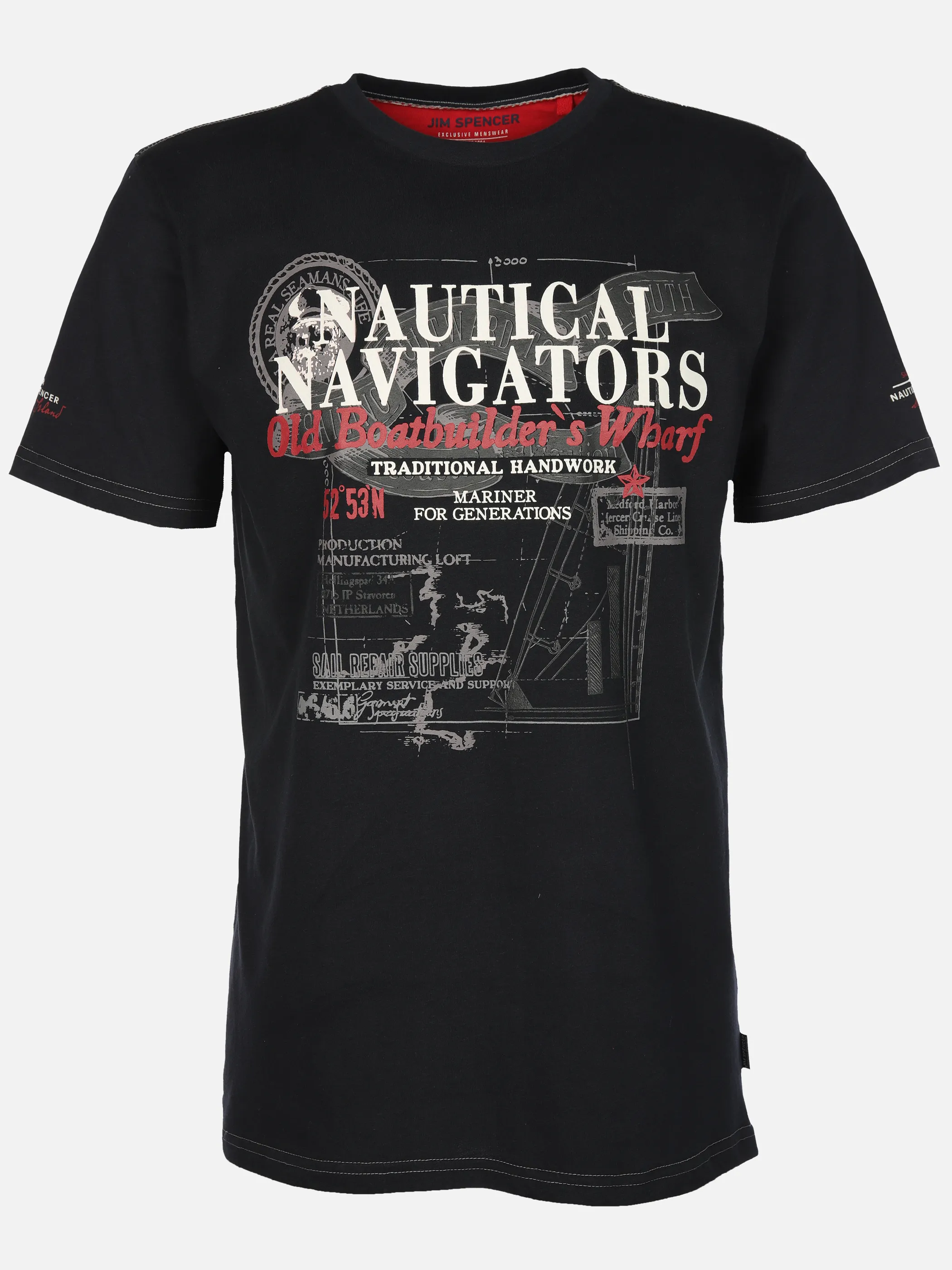 Jim Spencer He. T-Shirt 1/2 Arm Druck Blau 906246 NAVY 1 Jim Spencer He. T-Shirt 1/2 Arm Druck Blau 906246 NAVY 1