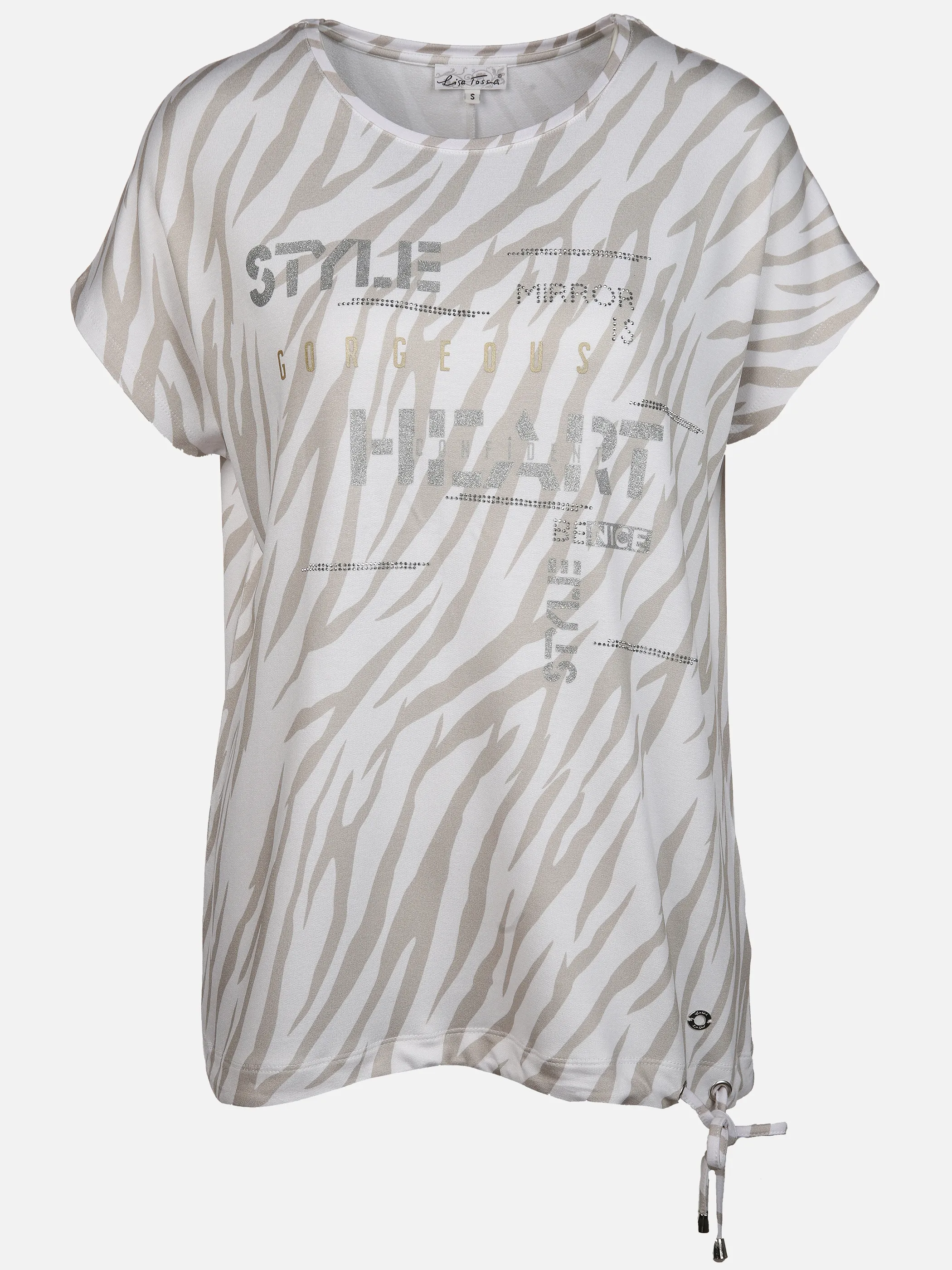 Lisa Tossa Da-Print-Shirt m. Strass Weiß 895151 ZEBRA 1