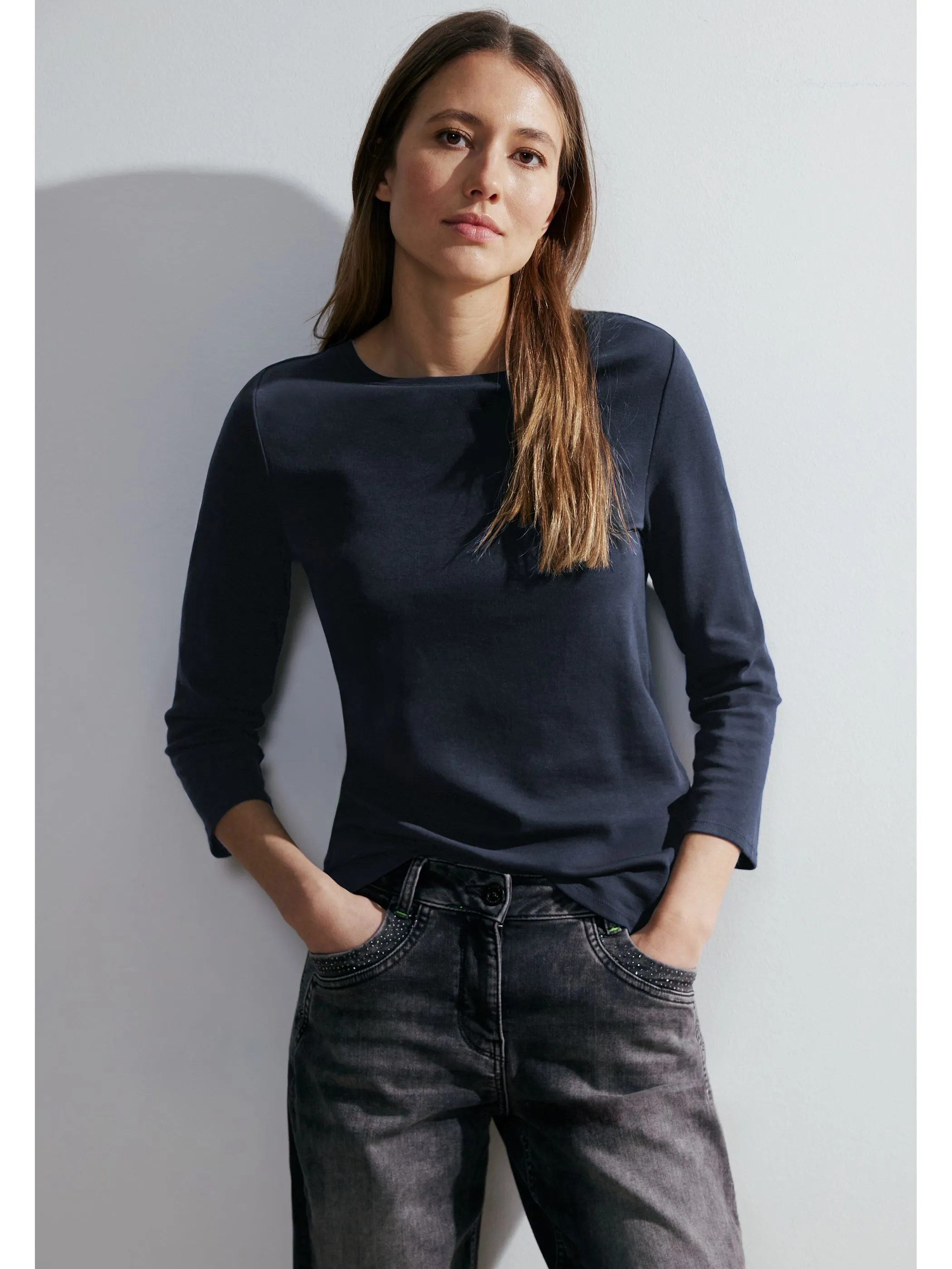 Cecil B317389 NOS Basic Boatneck Blau 864124 15512 2 Cecil B317389 NOS Basic Boatneck Blau 864124 15512 2