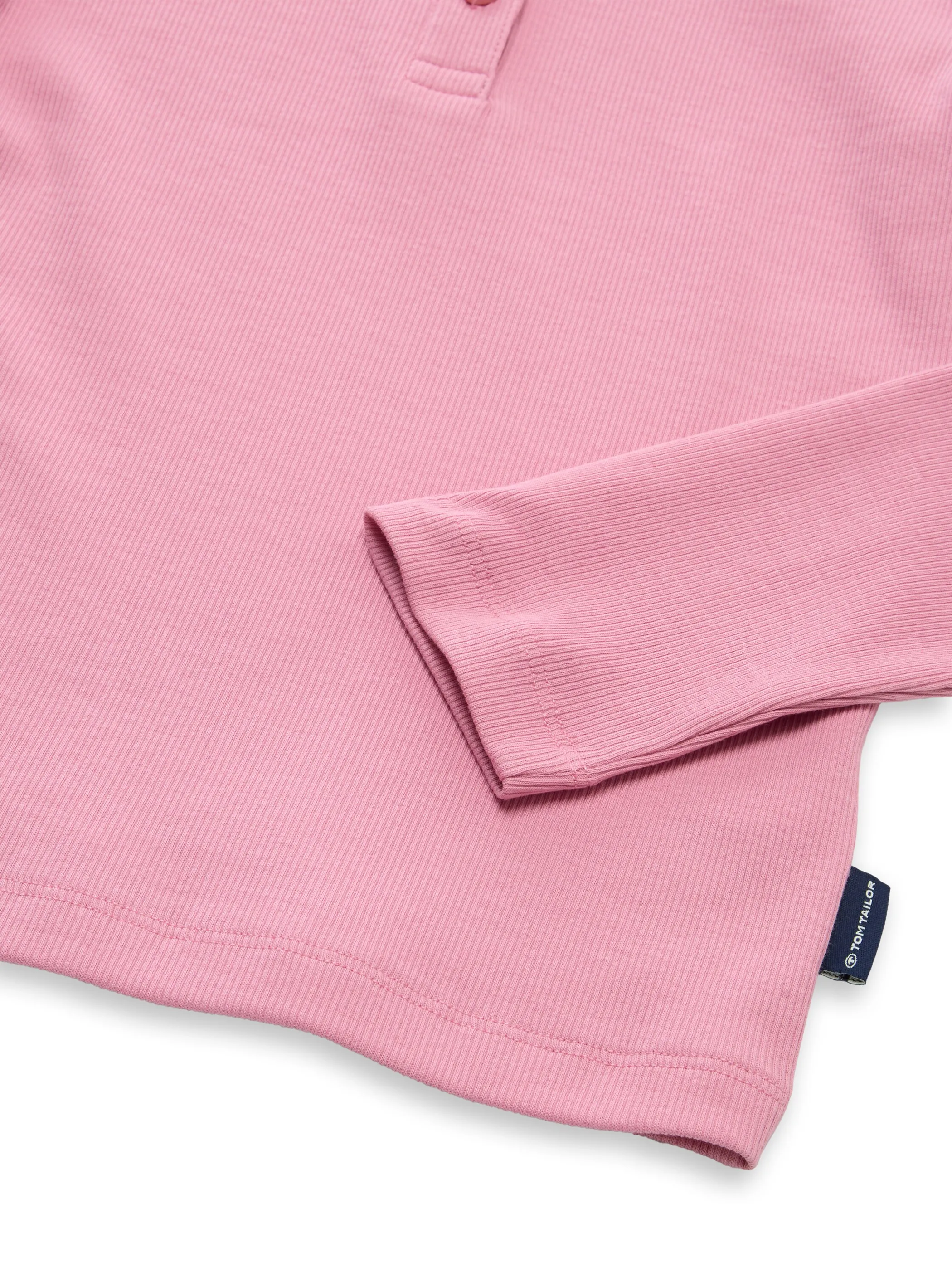 Tom Tailor 1052571 rib henley longsleeve Rosa 934459 14162 3