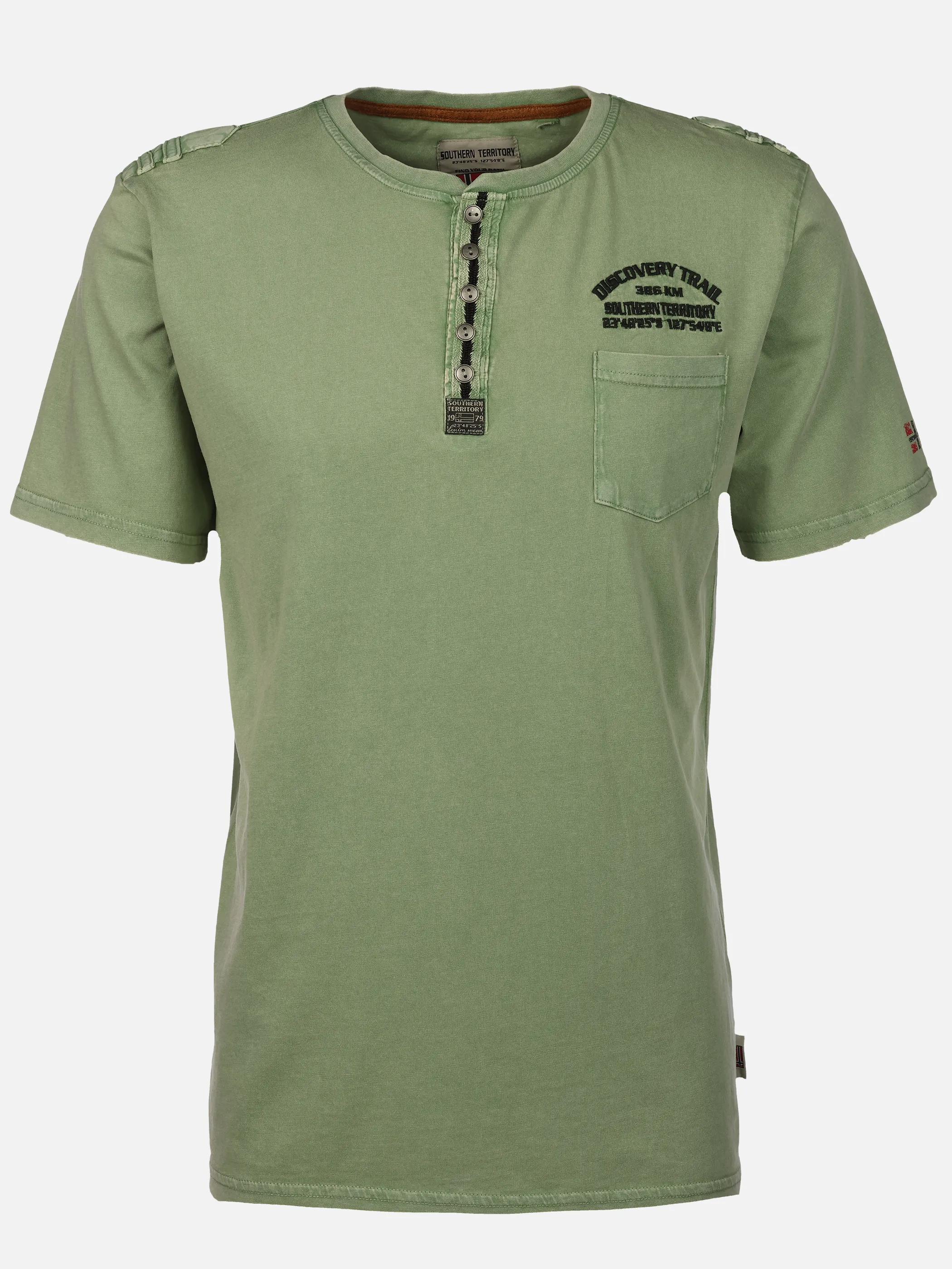 Southern Territory He. Henleyshirt 1/2 washer Grün 922584 LIGHT GREE 1