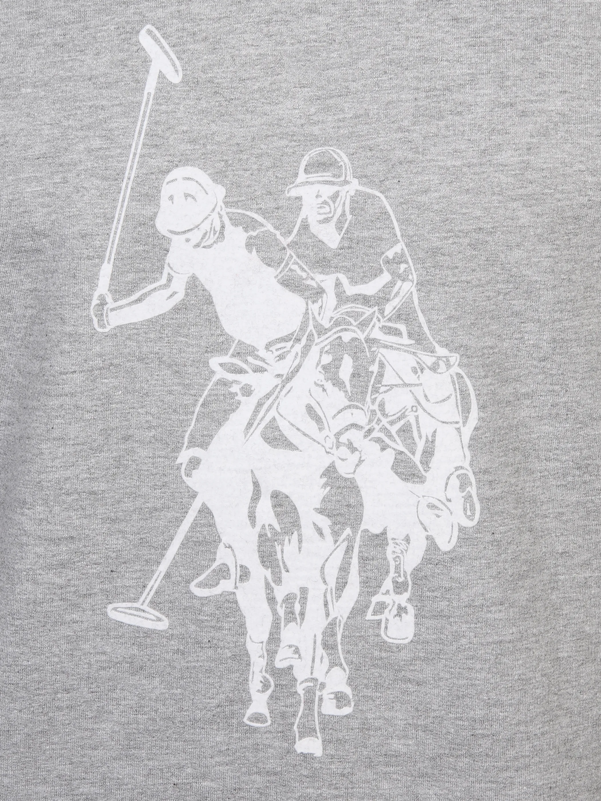 U.S. Polo Assn. He. Sweatshirt Logo Reiter Grau 881270 GREY MEL 3 U.S. Polo Assn. He. Sweatshirt Logo Reiter Grau 881270 GREY MEL 3