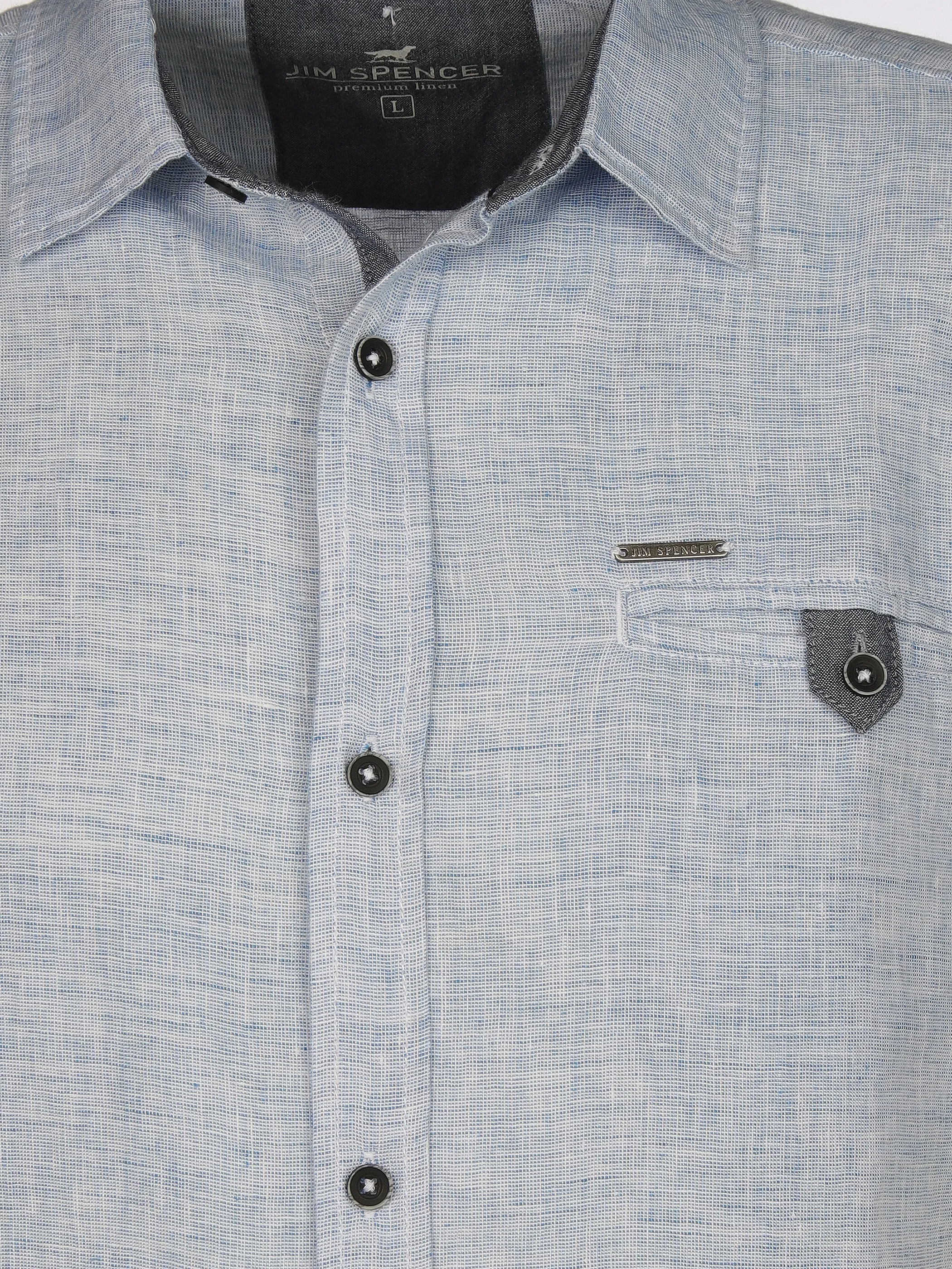 Jim Spencer He. Leinenhemd 1/2 Arm Blau 906596 BLUE 3 Jim Spencer He. Leinenhemd 1/2 Arm Blau 906596 BLUE 3