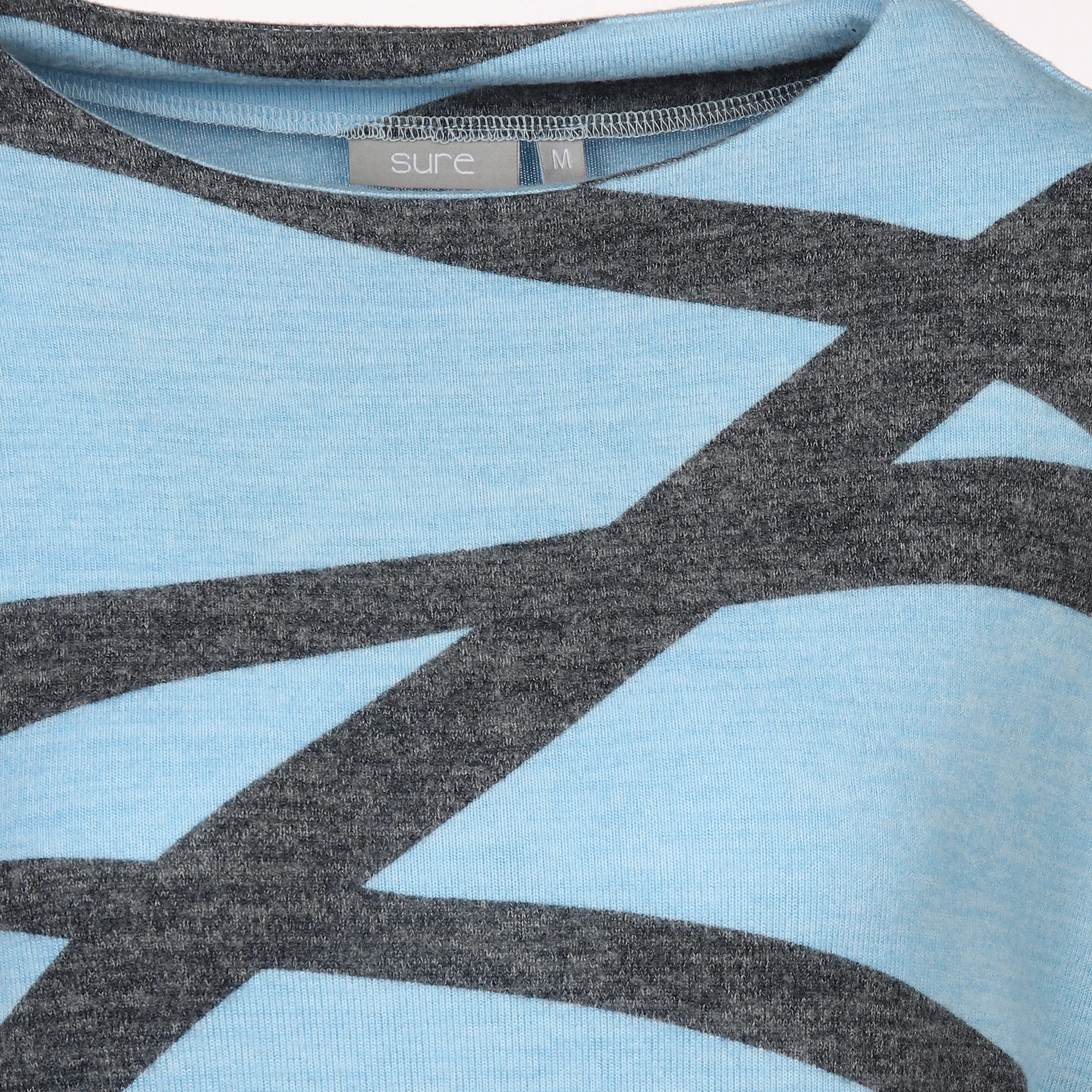 Sure Da-Printshirt m. 3/4 Arm Blau 882062 BLAU MEL. 3