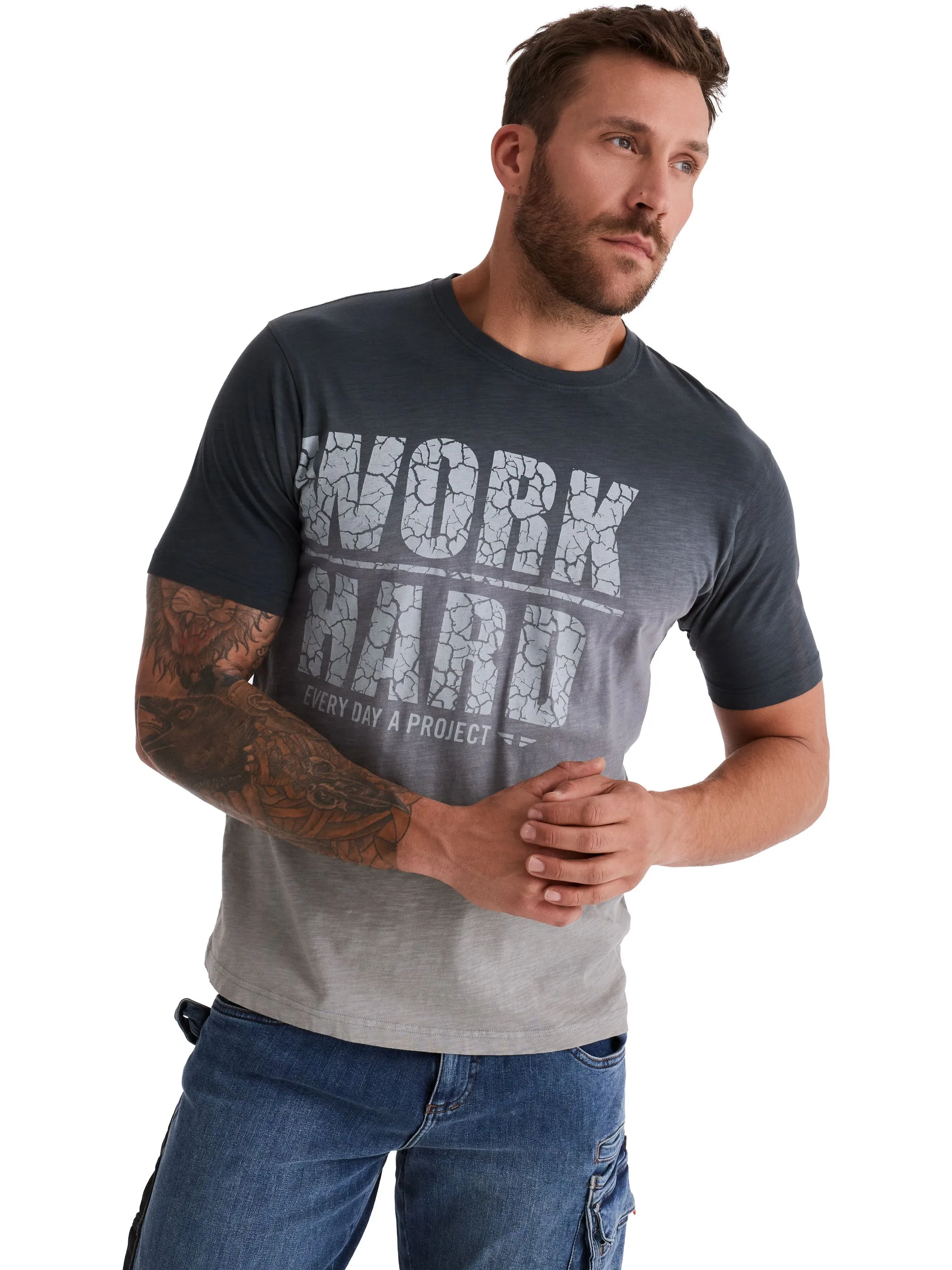 HERO by John Medoox 74306450006352 He. T-Shirts / Grau 929180 6352 1