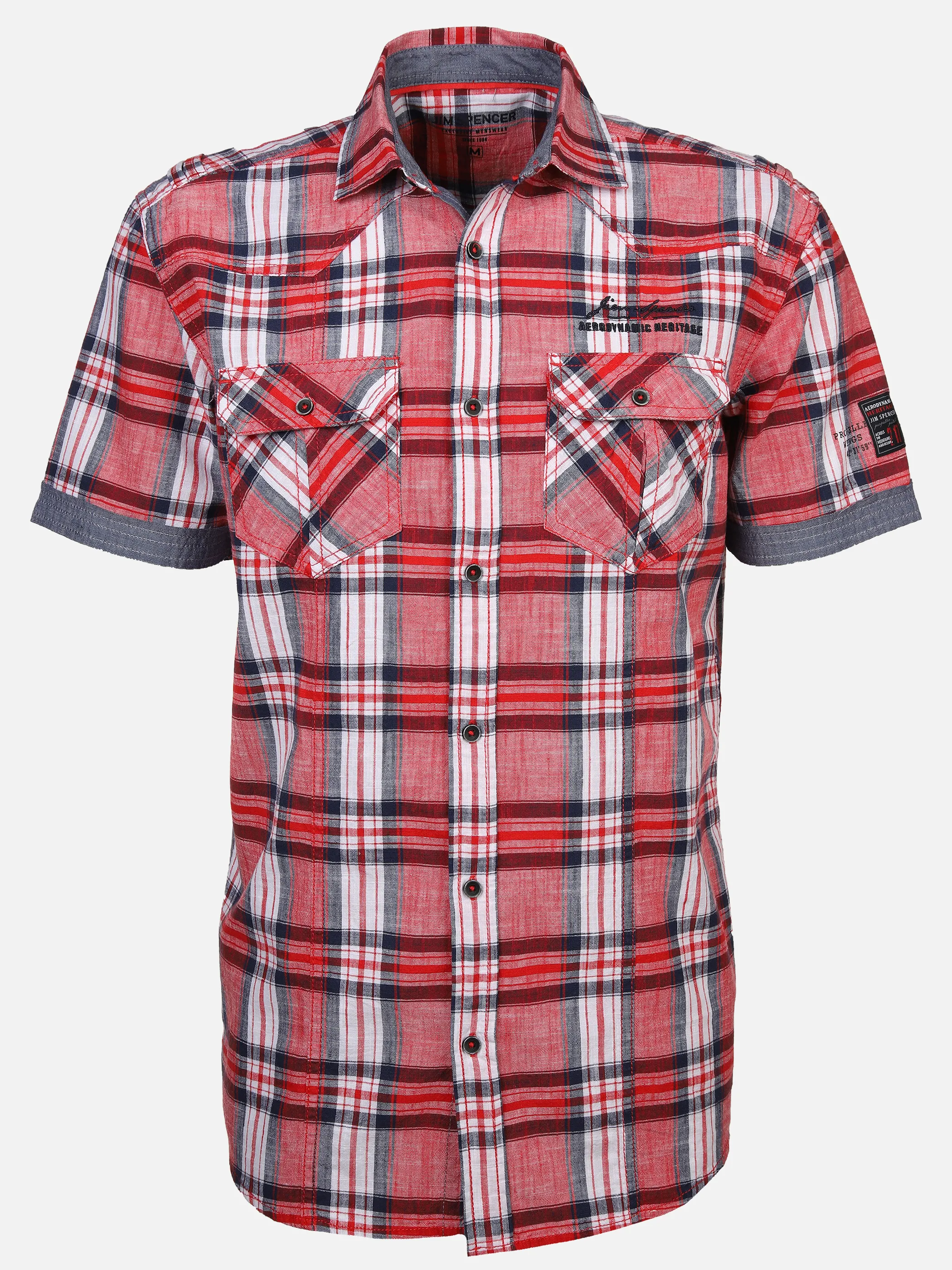 Jim Spencer He. Freizeithemd 1/2 Arm slub Rot 892218 CORAL 1 Jim Spencer He. Freizeithemd 1/2 Arm slub Rot 892218 CORAL 1