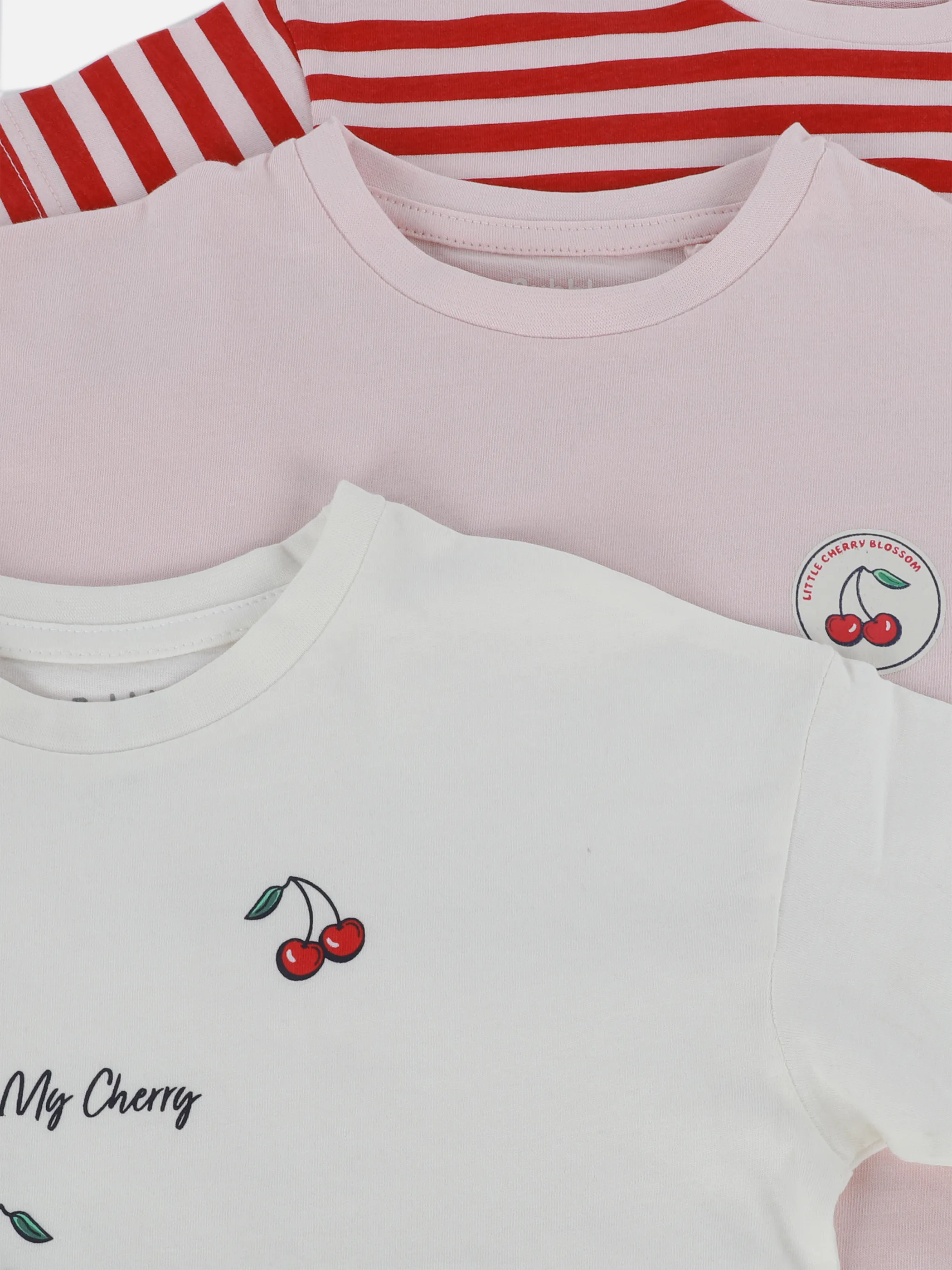Stop + Go KM 3er Pack T-Shirts mehr. Styles mit Kirschdetail Bunt 907393 ROT/ROSA 3