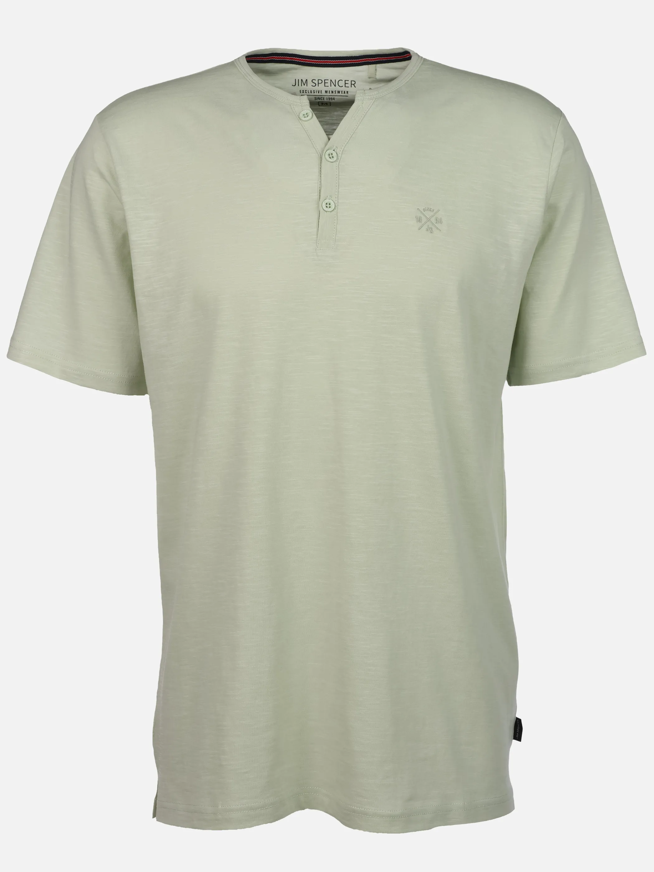 Jim Spencer He. Henleyshirt 1/2 Arm basic slub Grün 925180 MINT 1