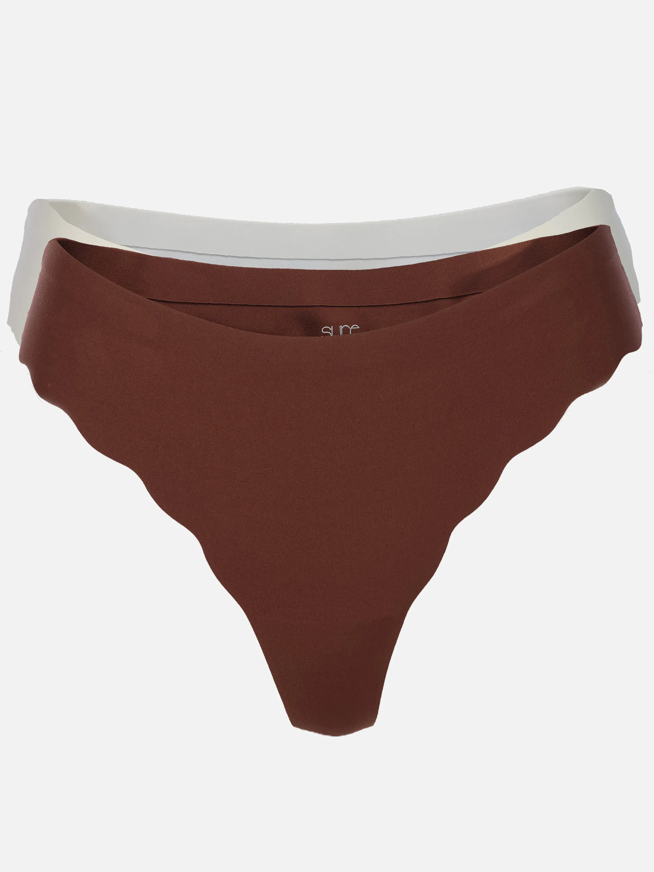 Sure Da. Stringtange 2er Wellenschn Braun 932067 ECRU 1