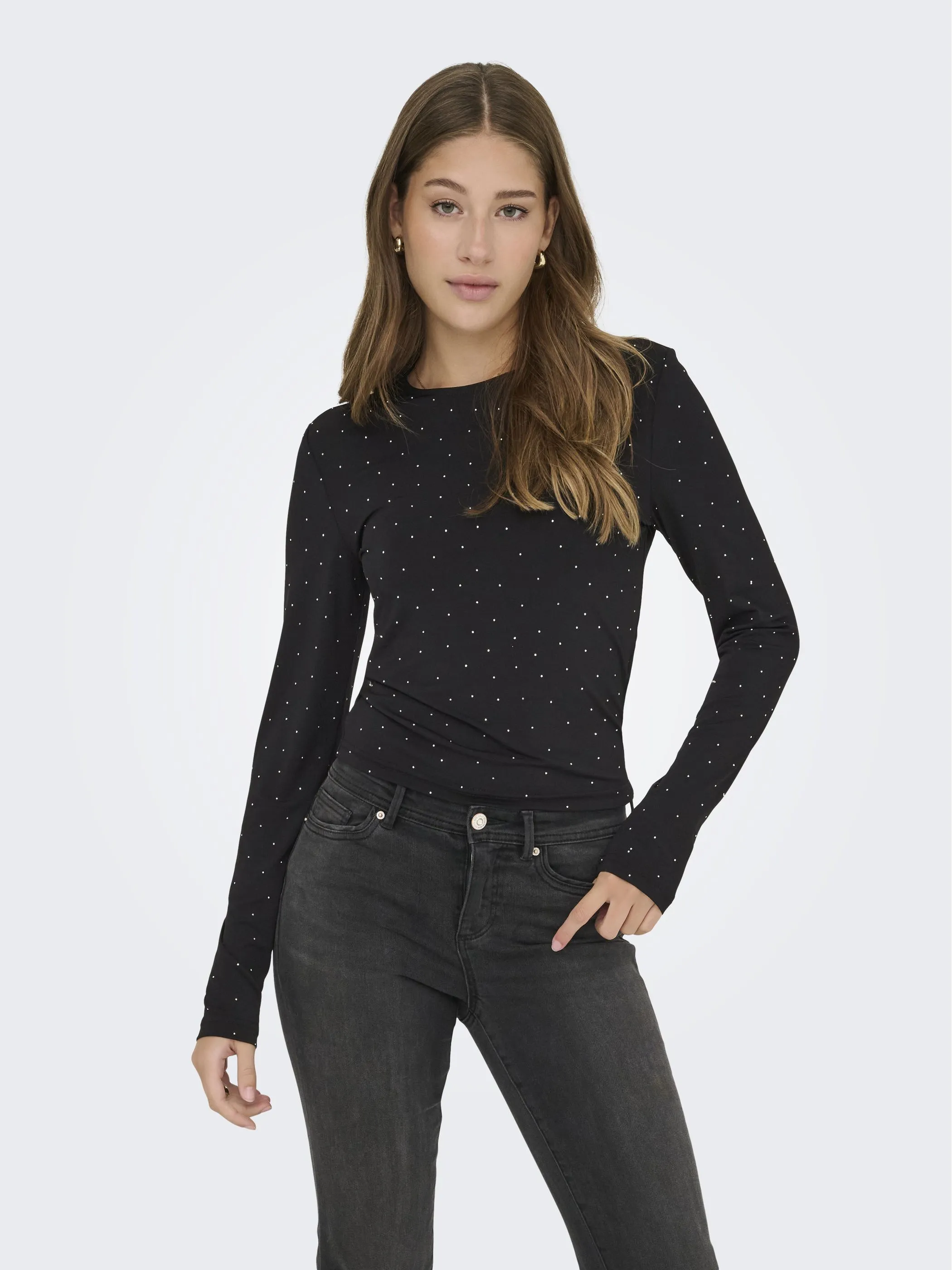 Only 15358986 ONLZITA L/S O-NECK TO Schwarz 917467 177911001