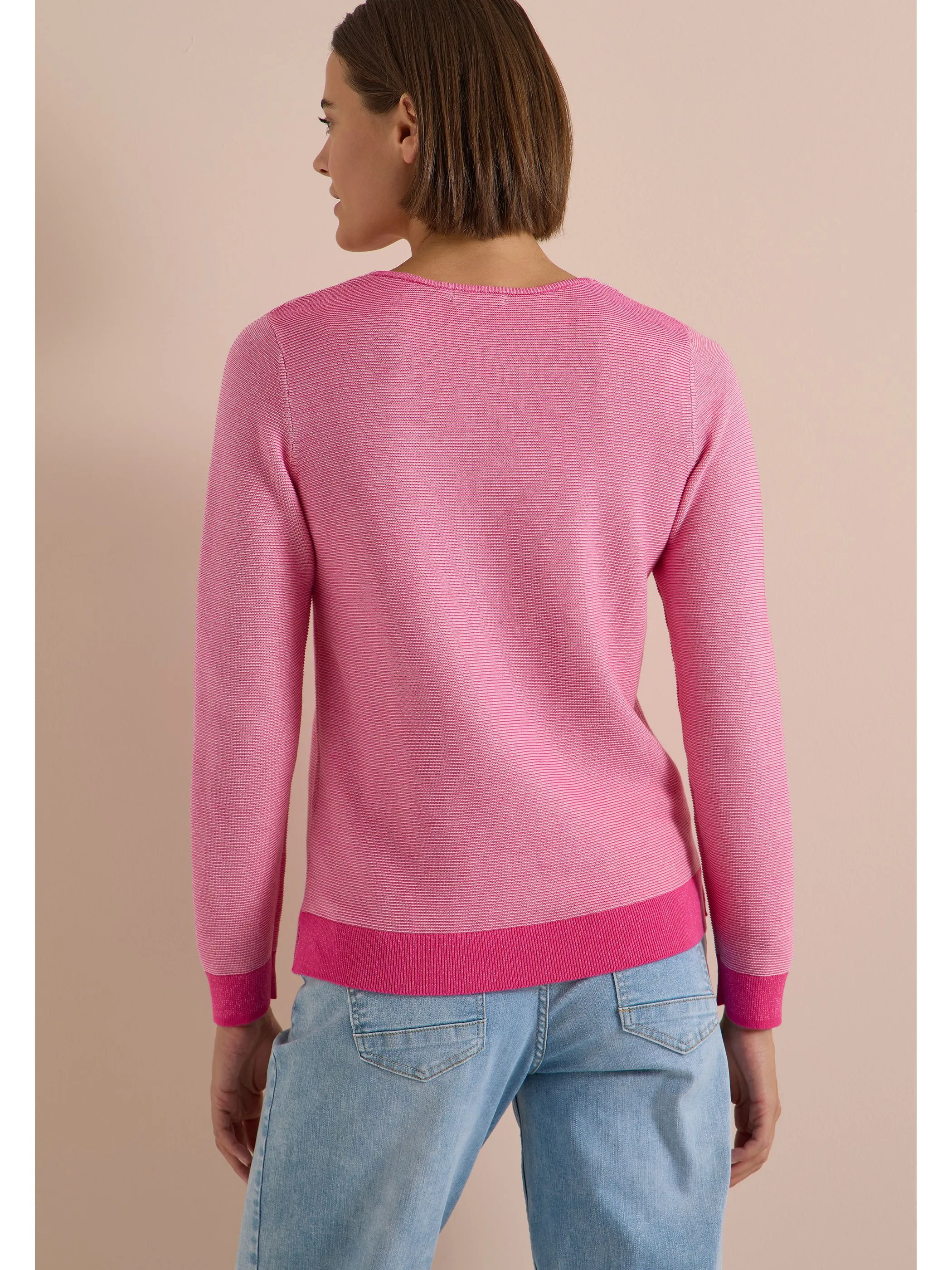 Cecil B303979 NOS 2-Tone V-Neck Rosa 932614 27839 2