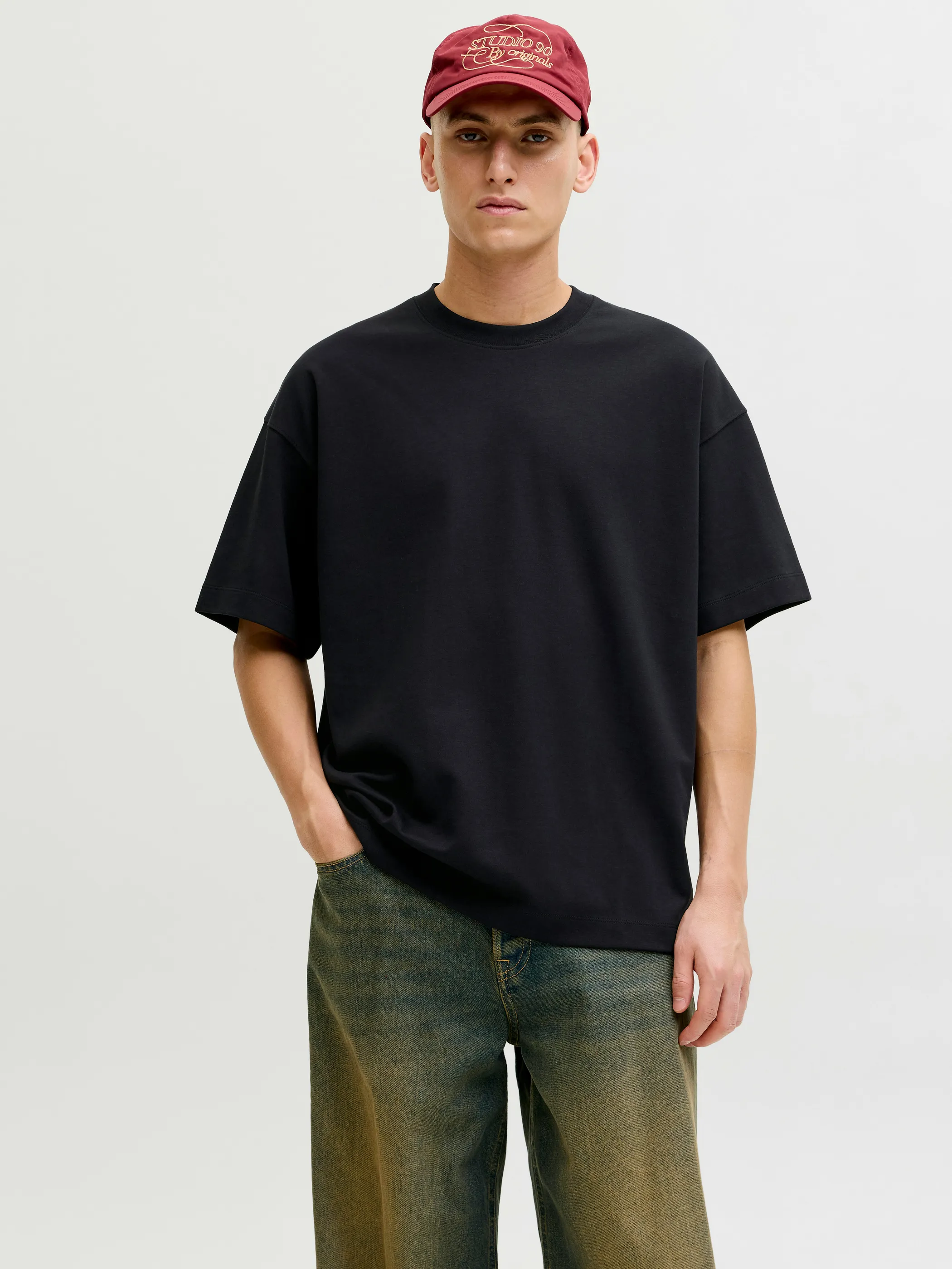 Jack Jones 12298906 JJEBARRON TEE SS O-NE Schwarz 927799 178012 1