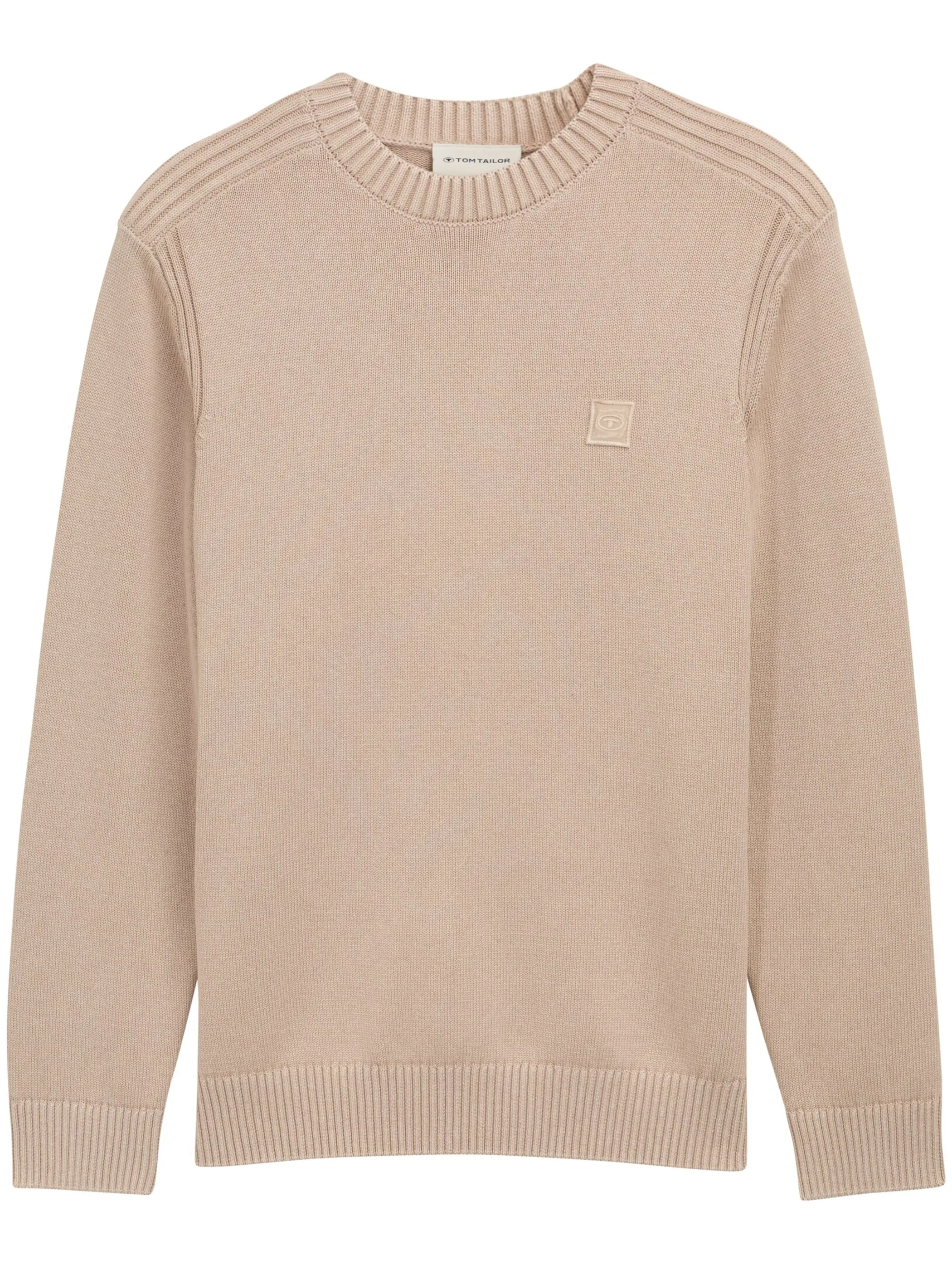Tom Tailor 1048024 washed crewneck knit Beige 914872 16764 1