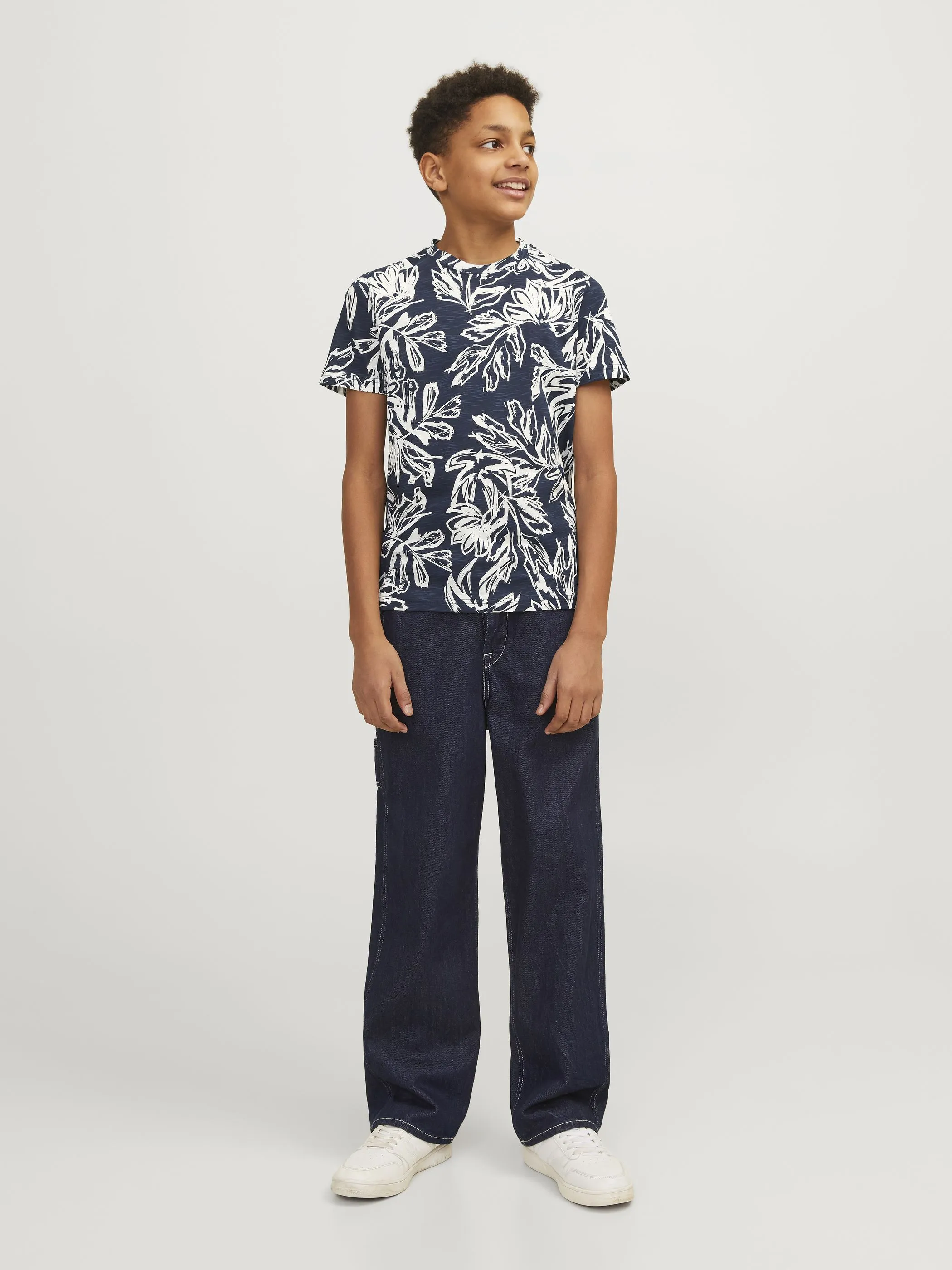 Jack&Jones Junior 12253974 JORLAFAYETTE AOP TEE Schwarz 892300 175917 2
