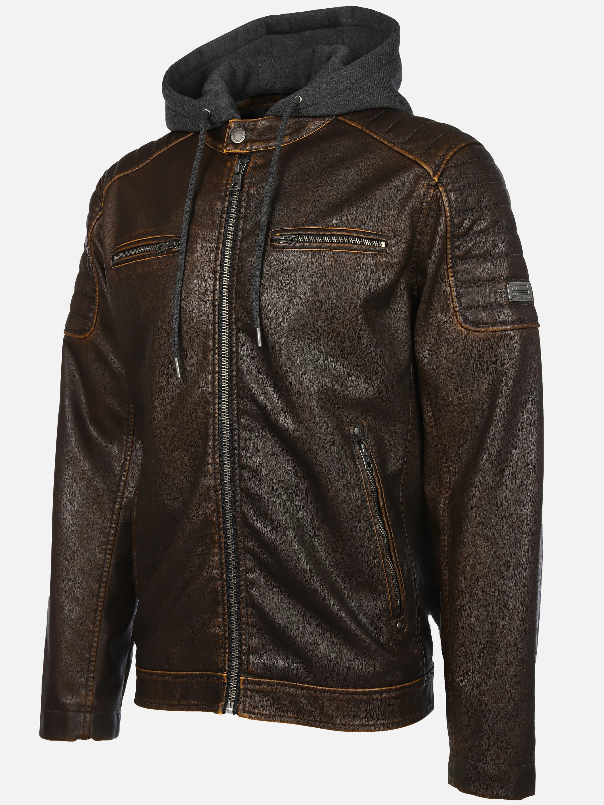 Southern Territory He. PU-Bikerjacke Vintage braun washed Braun 916507 28 3