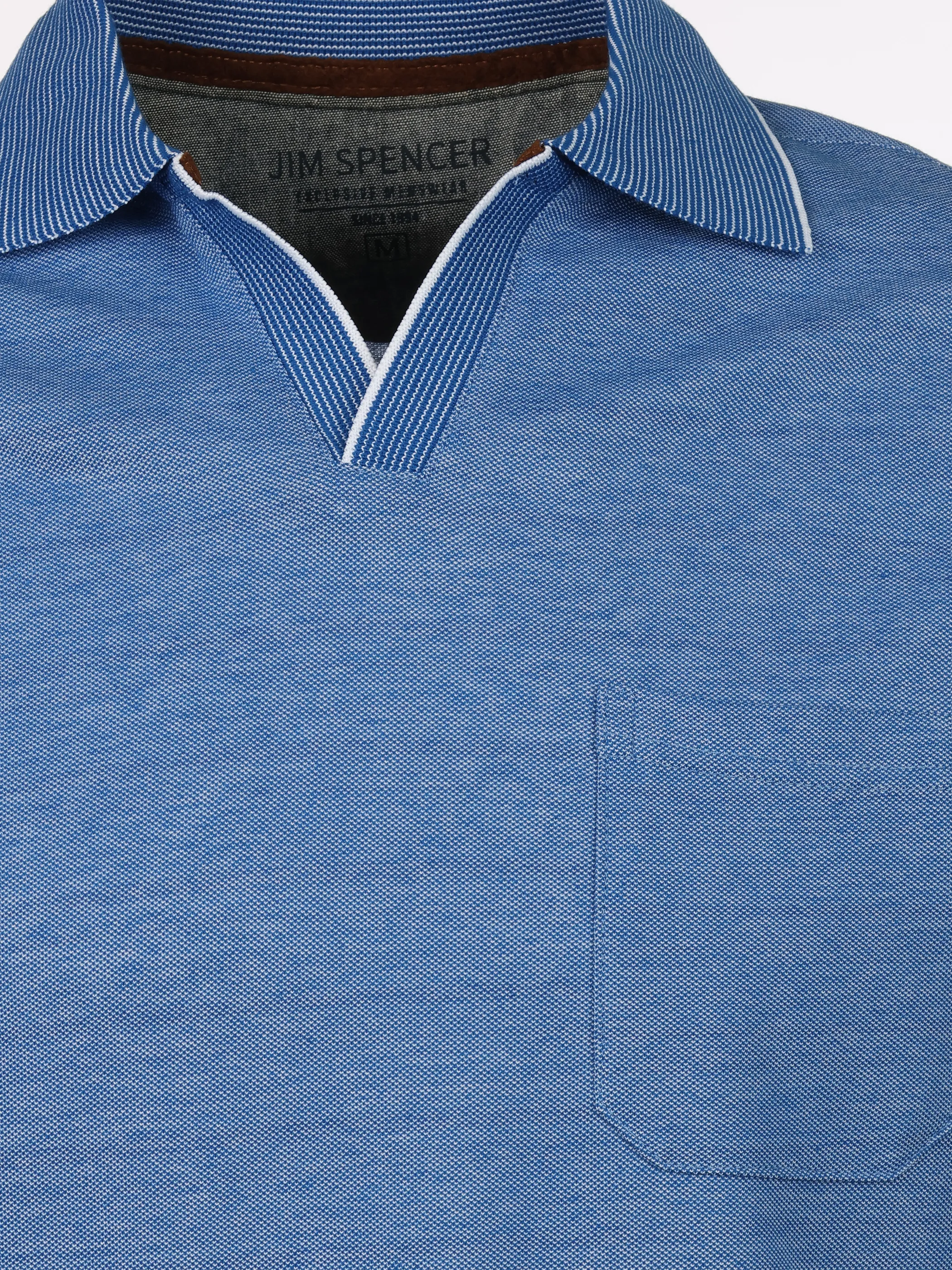 Jim Spencer He. Poloshirt 1/2 Arm V-Neck Blau 922478 BLUE 3