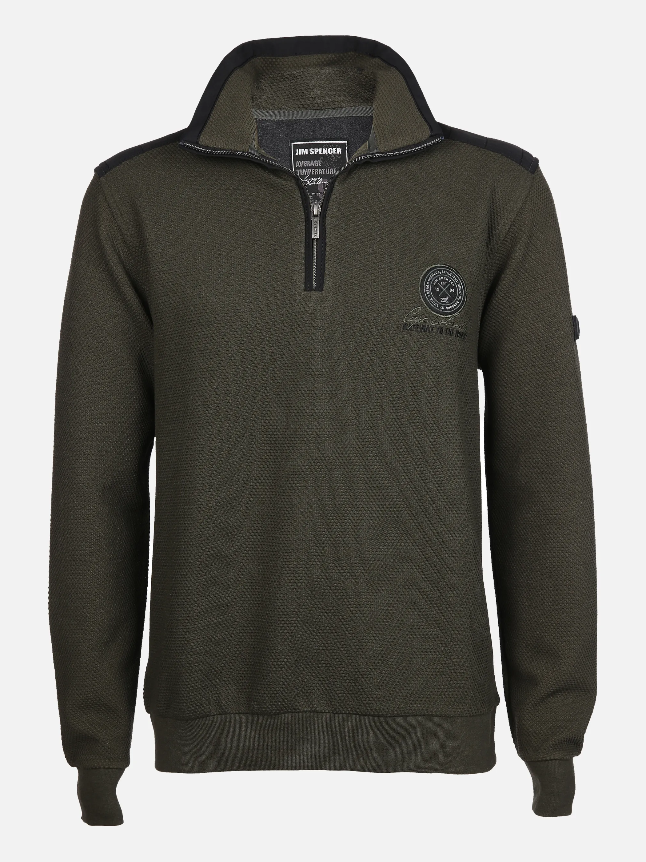 Kitaro Sweatshirt Pulli Stehkragen Sweattroyer Herren Baumwolle Plusgröße