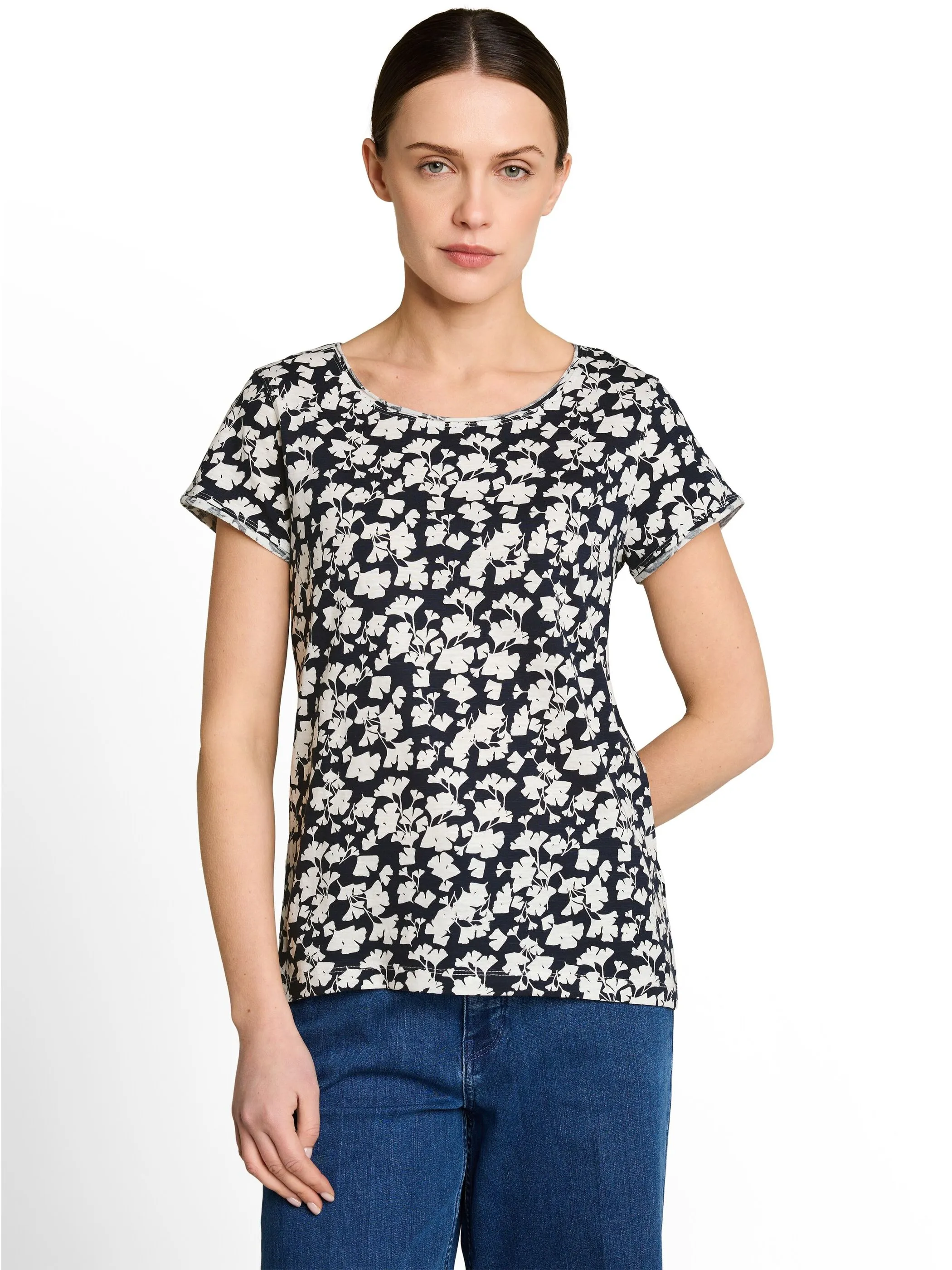 Tom Tailor 1050423 NOS T-shirt slub jersey wide crew Blau 922033 39735 1