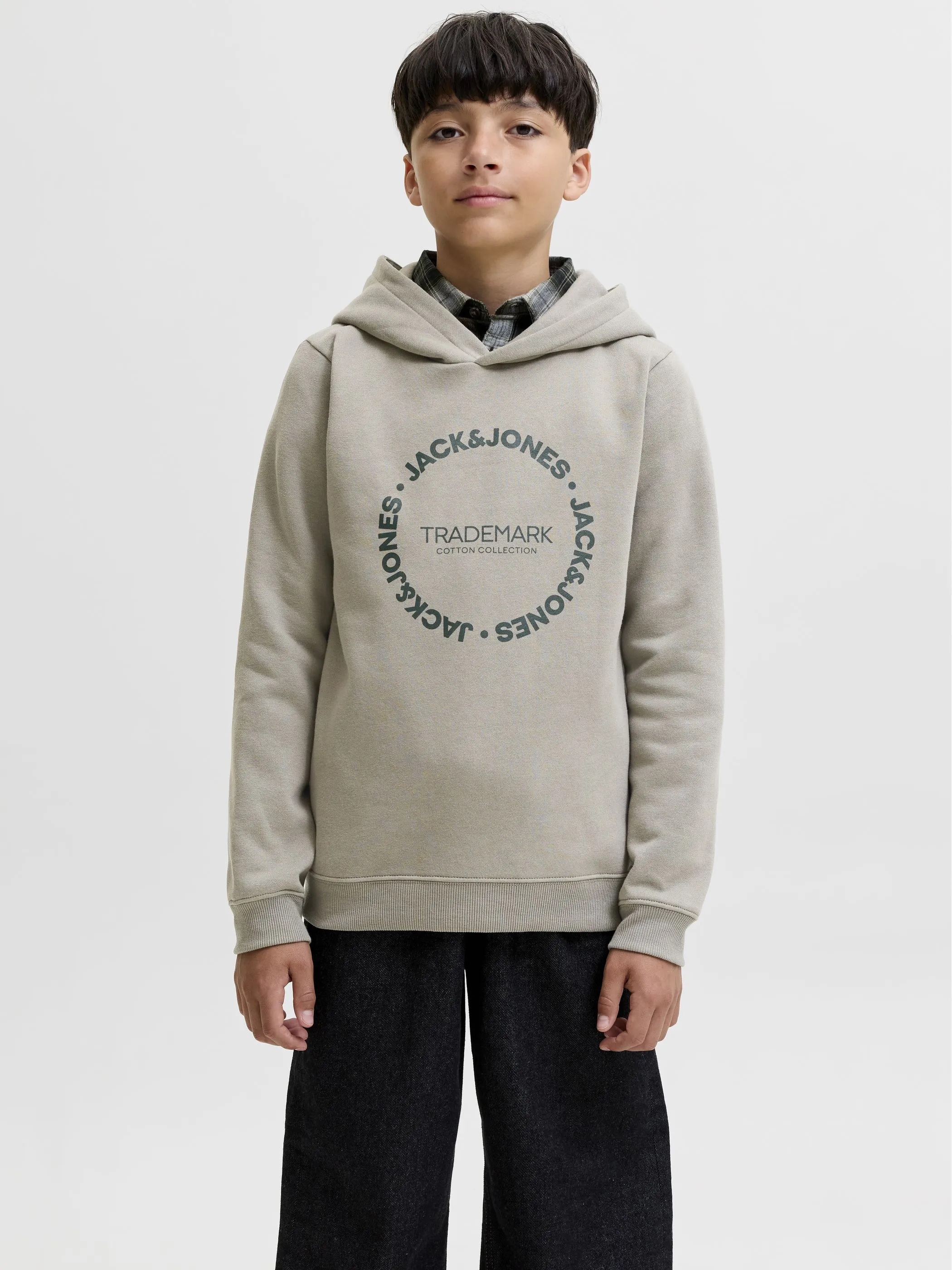 Jack&Jones Junior 12299603 JJBENSON SWEAT HOOD JNR Grün 931435 176725 1