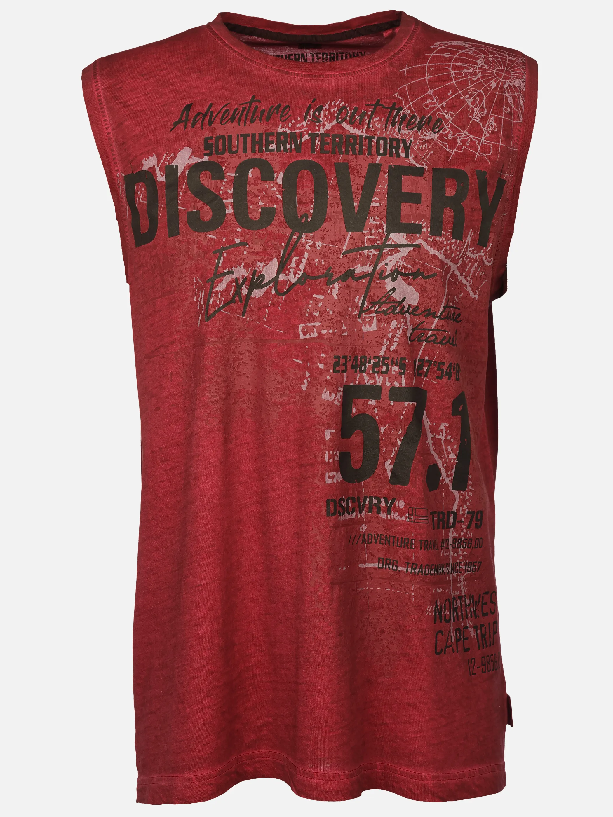 Southern Territory He. Muscleshirt allover washer Rot 925214 DARK RED 1