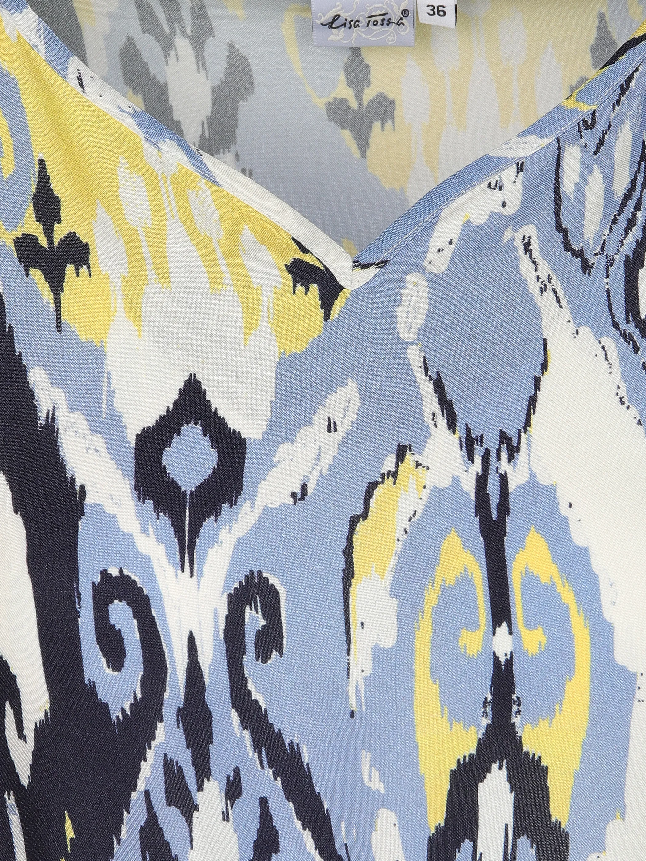 Lisa Tossa Da-Kleid m. Ethno-Muster Blau 908371 BL/GE 3 Lisa Tossa Da-Kleid m. Ethno-Muster Blau 908371 BL/GE 3