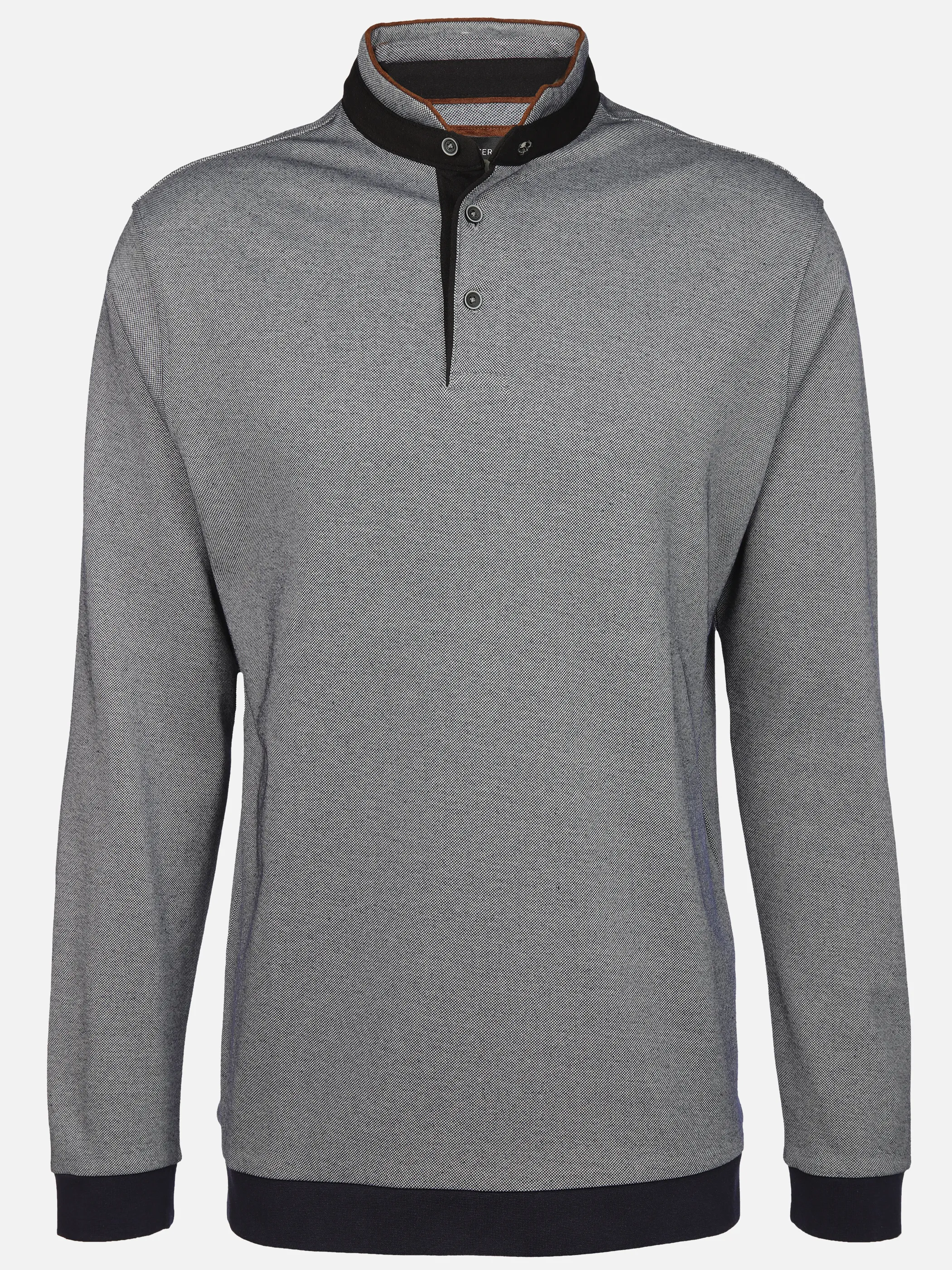 Jim Spencer He. Stehkragenpolo 1/1 Arm melange Grau 913607 SILVER 1 Jim Spencer He. Stehkragenpolo 1/1 Arm melange Grau 913607 SILVER 1