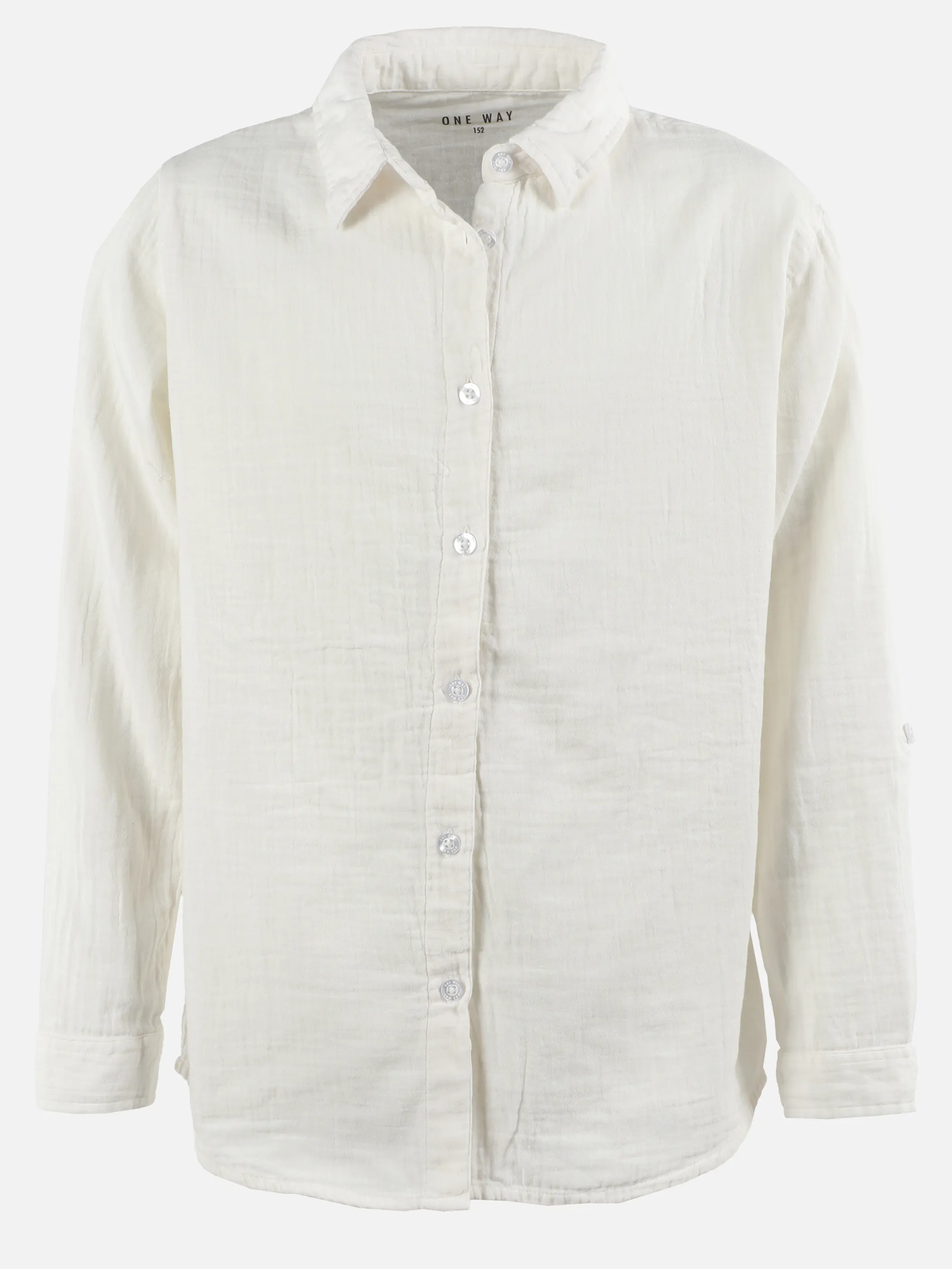 One Way JM Musselin Bluse in weiß und grau Weiß 907402 WEIß 1