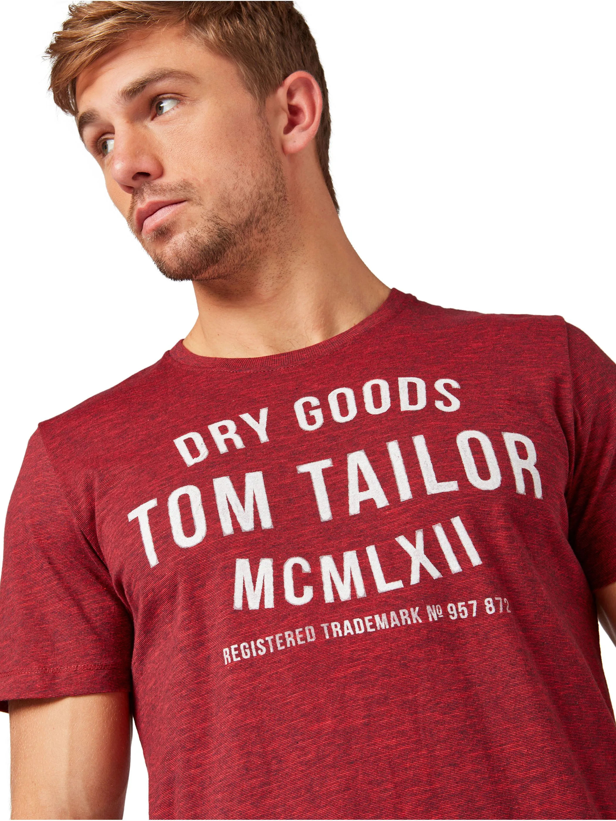 Tom Tailor 1008640 fine yd print tee Logo Rot 807618 16149 3