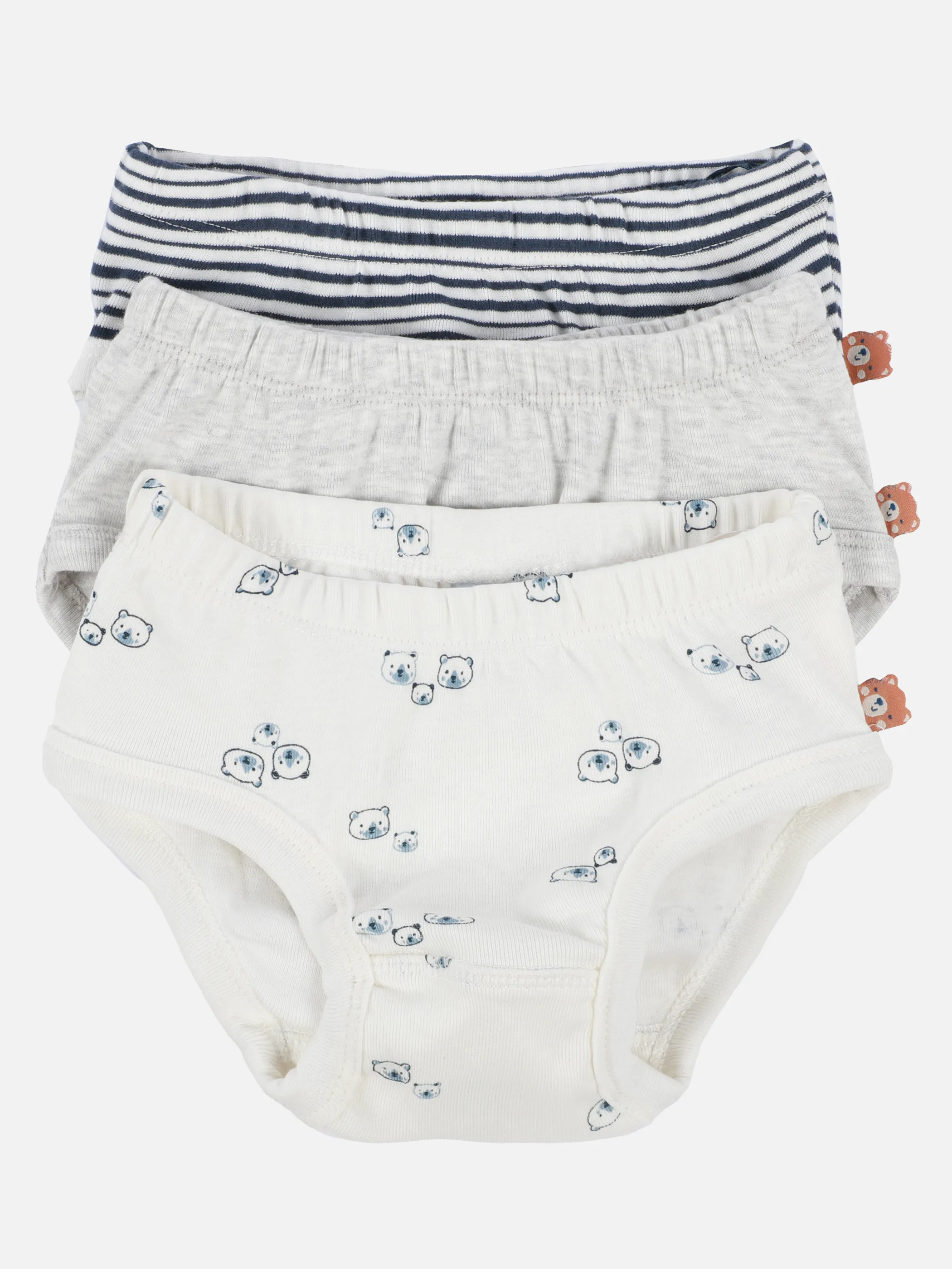 Bubble Gum Baby Jungen 3er Pack Ripp-Unterwäsche in blau gem. Blau 898701 BLAU 1