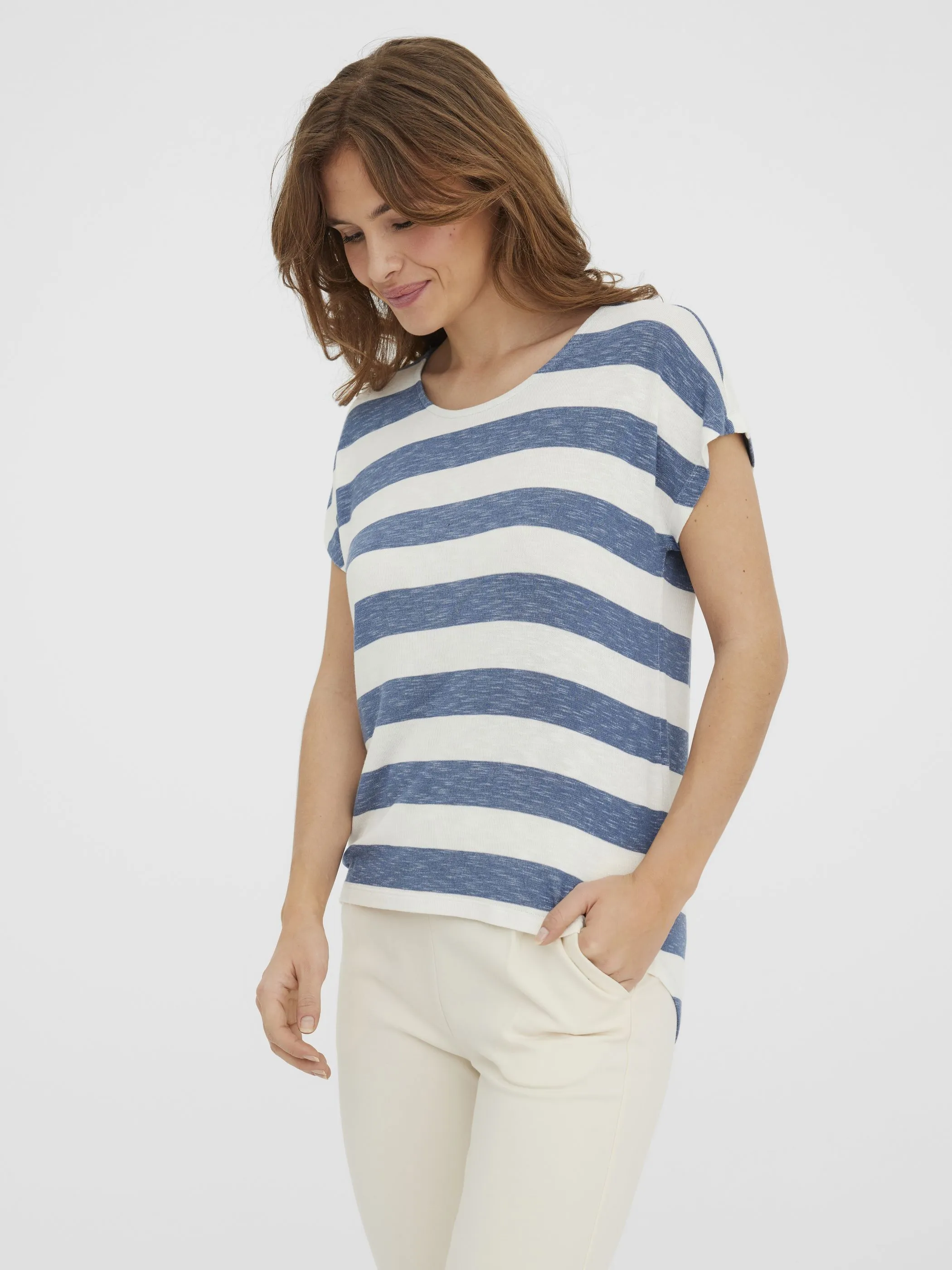Vero Moda 10190017 VMWIDE STRIPE S/L TOP Blau 829850 189259021 5