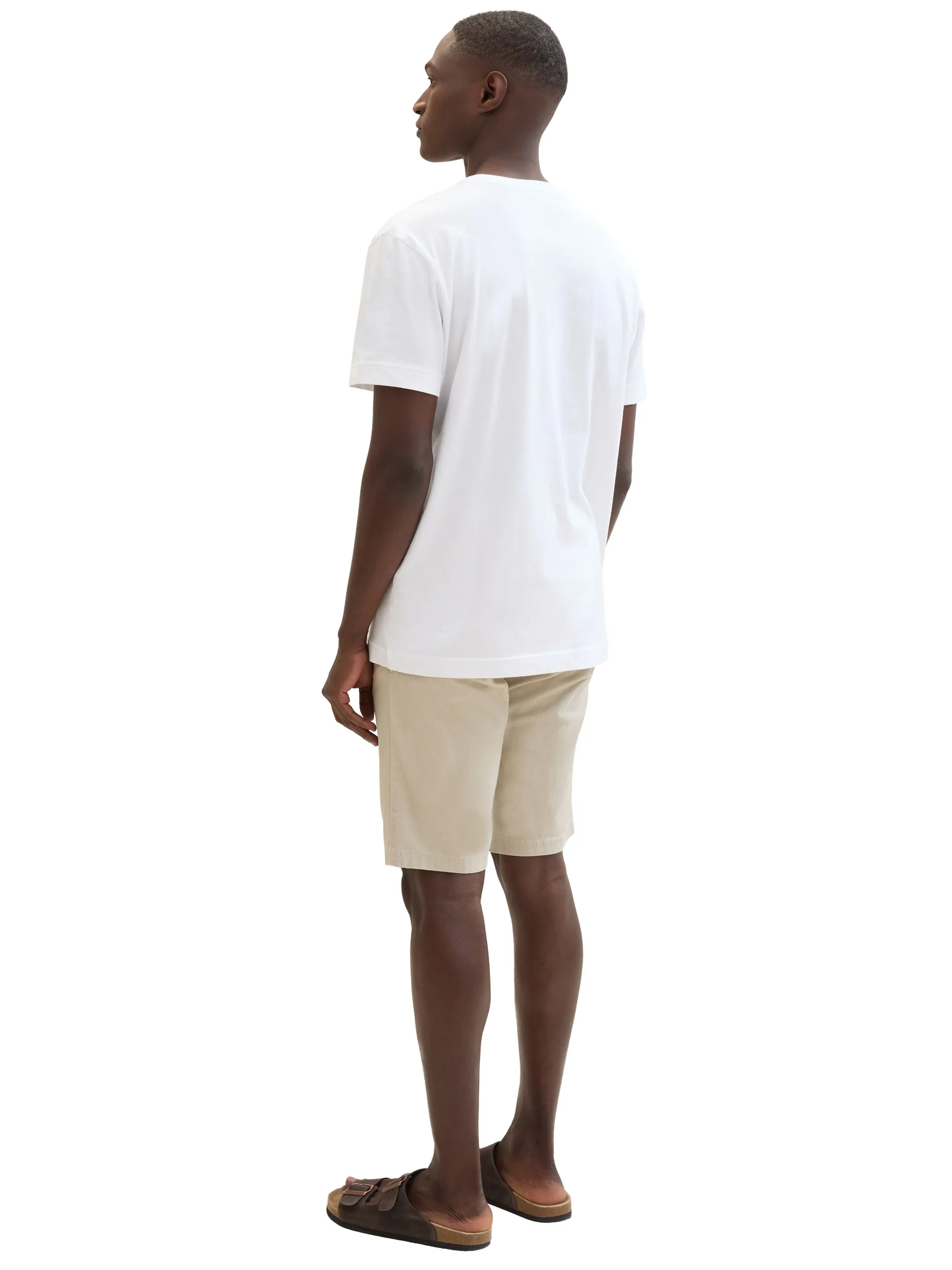 Tom Tailor 1040223 NOS slim printed chino shorts Beige 890942 34671 2