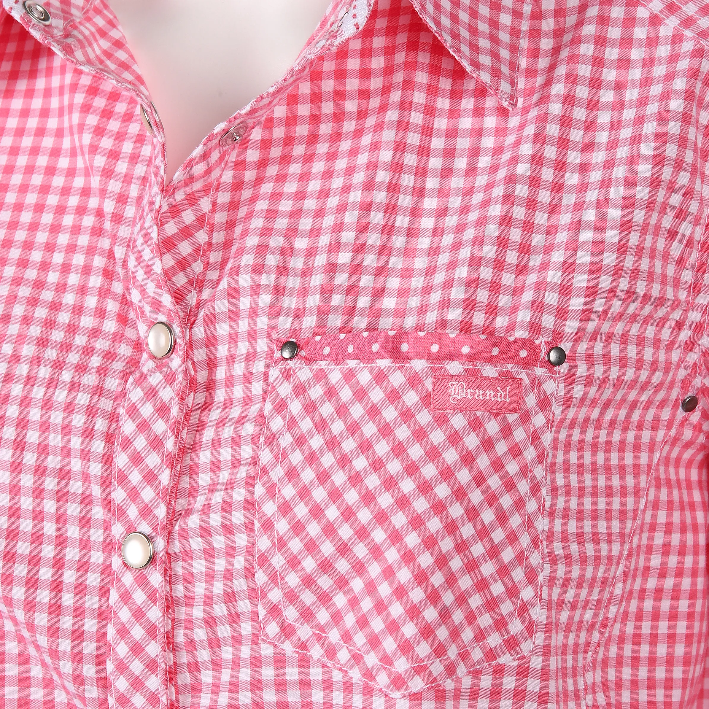 Brandl Tracht Da-Trachten-Karobluse Rosa 810889 PEACH/ROSE 3