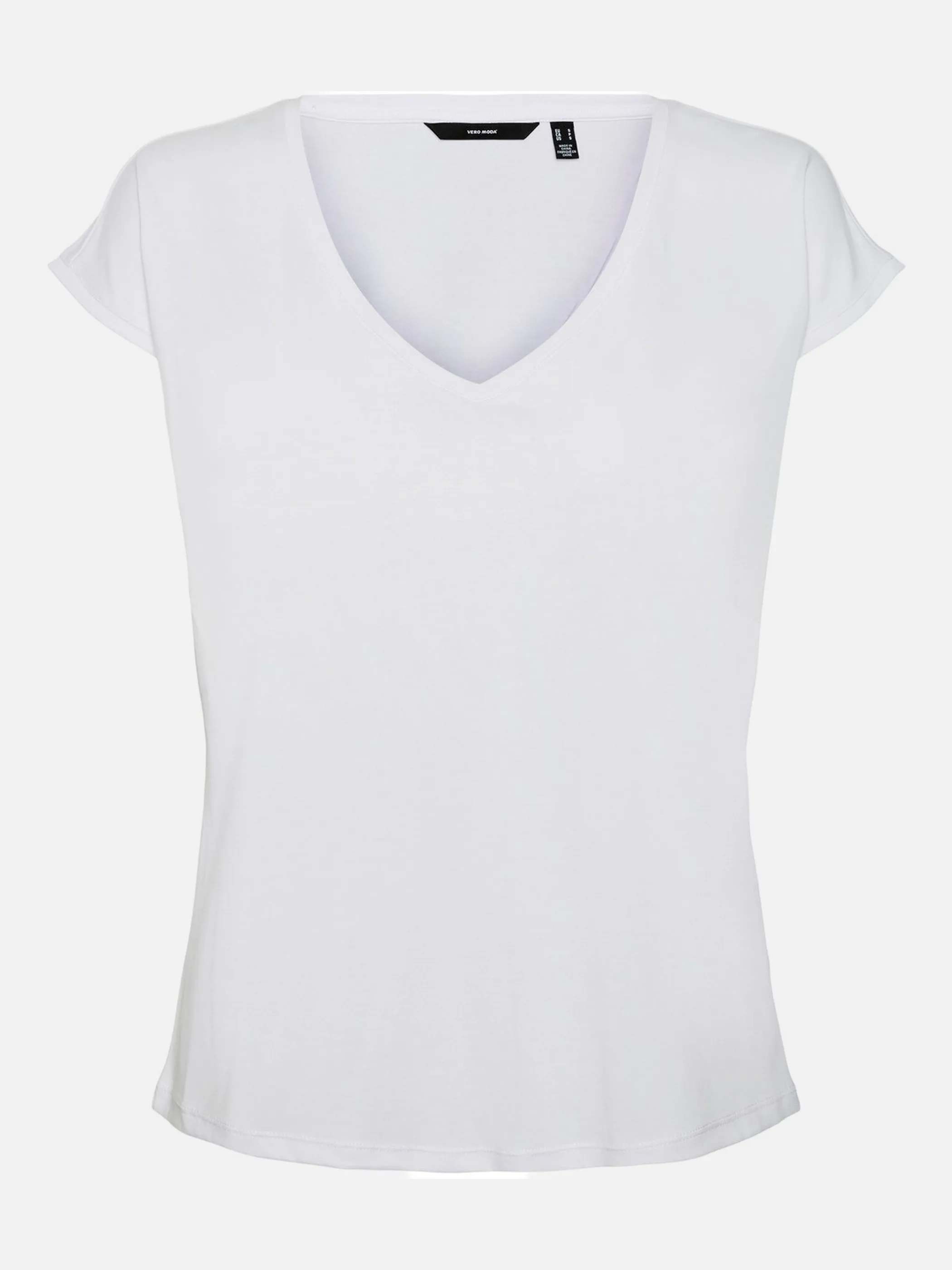 Vero Moda 10247666 VMFILLI SS V-NECK TEE Weiß 852231 175683 1