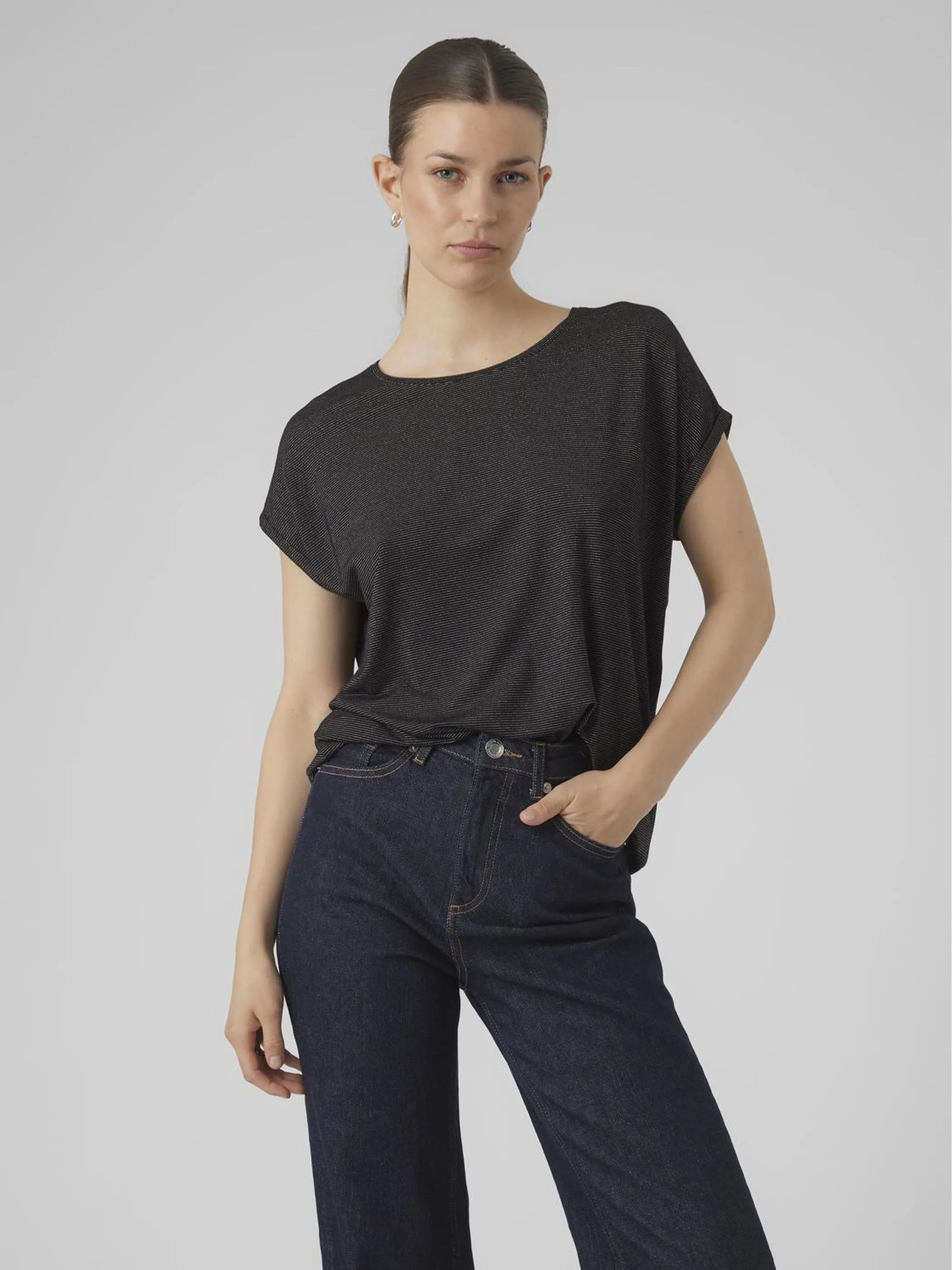 Vero Moda 10250488 VMLAVA GLITTER SS TOP STRIPE Schwarz 852566 177868003 5 Vero Moda 10250488 VMLAVA GLITTER SS TOP STRIPE Schwarz 852566 177868003 5