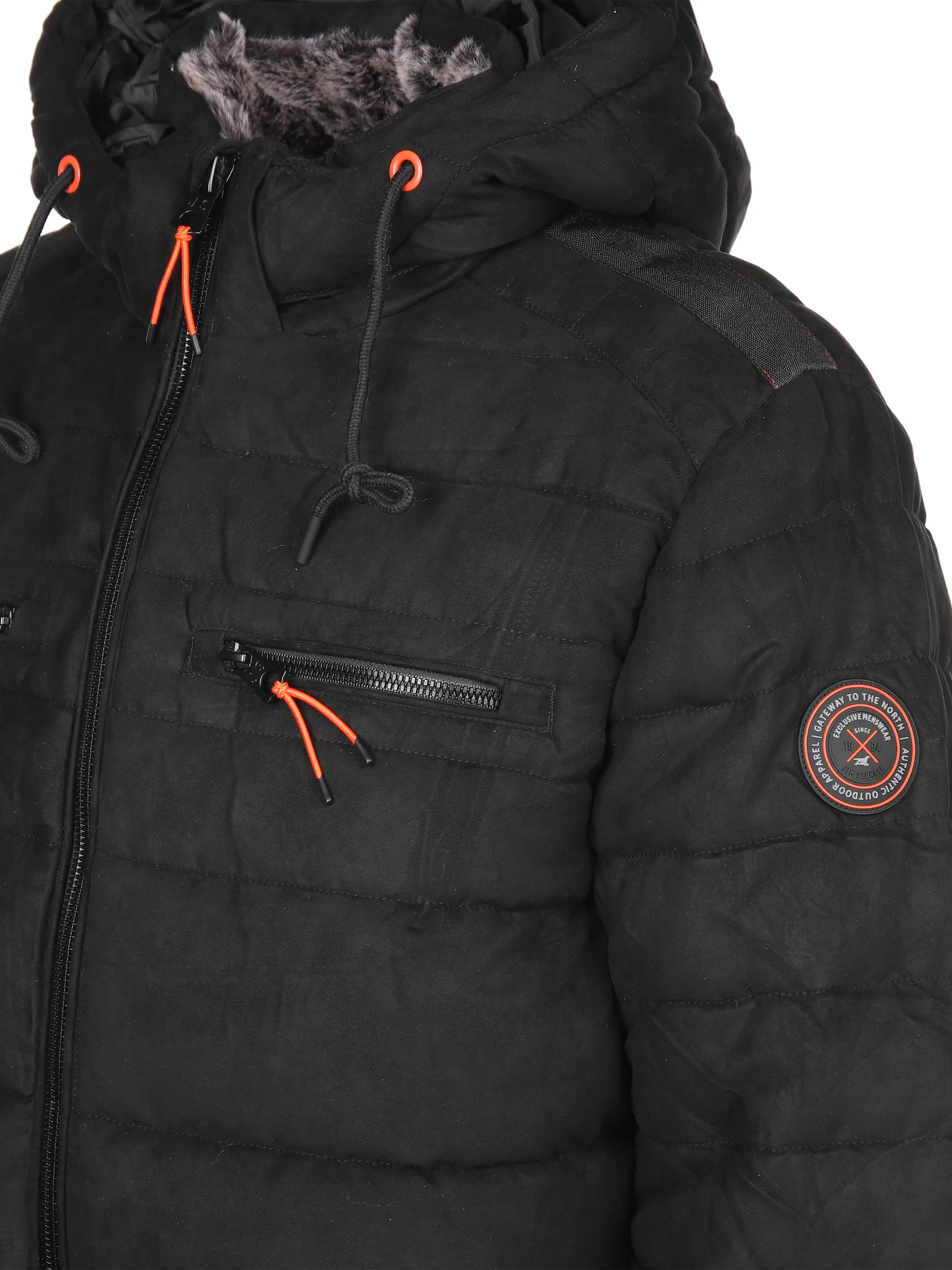 Jim Spencer He. Velour-Steppjacke Kapuze Schwarz 897313 BLACK 4 Jim Spencer He. Velour-Steppjacke Kapuze Schwarz 897313 BLACK 4