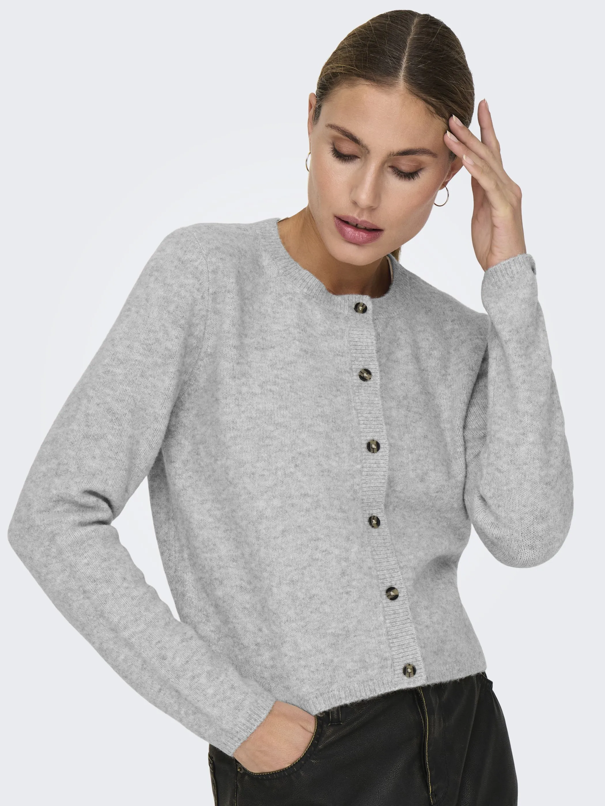 JDY 15330581 JDYCHLOE L/S CARDIGAN Grau 930751 179073 4