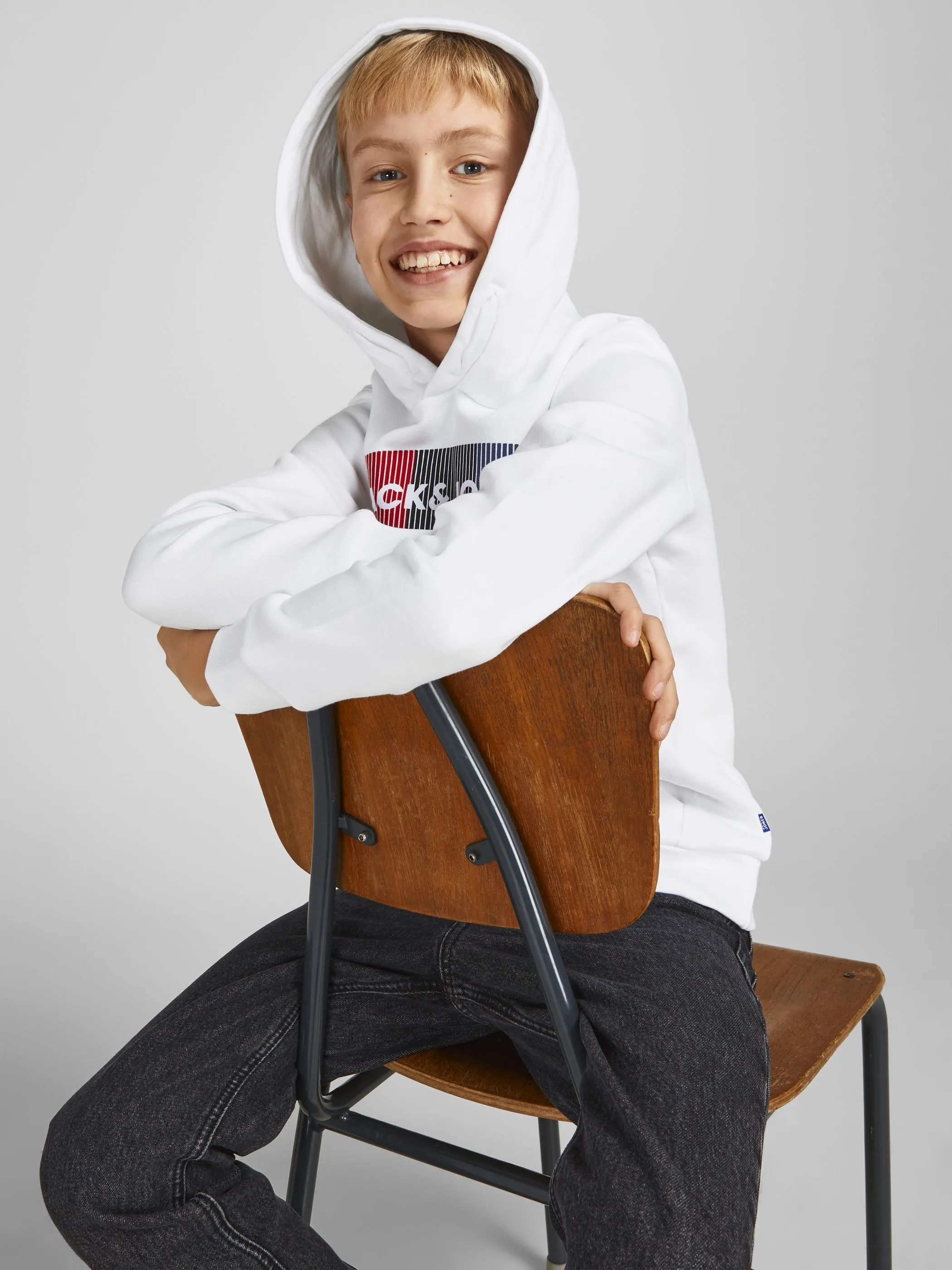 Jack&Jones Junior 12152841 JJECORP LOGO SWEAT HO Weiß 847246 178074007 Jack&Jones Junior 12152841 JJECORP LOGO SWEAT HO Weiß 847246 178074007