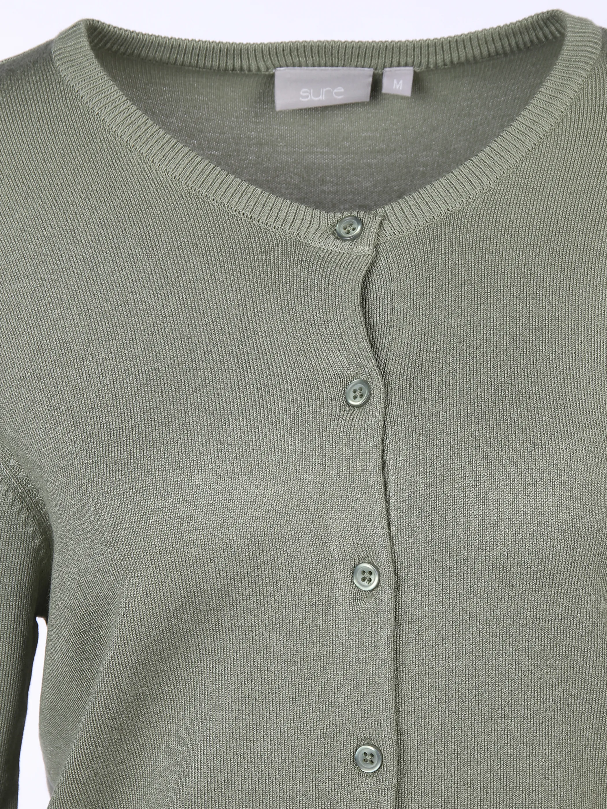 Sure Da-Strickcardigan m.Rundhals Grün 875014 SALBEI 3 Sure Da-Strickcardigan m.Rundhals Grün 875014 SALBEI 3