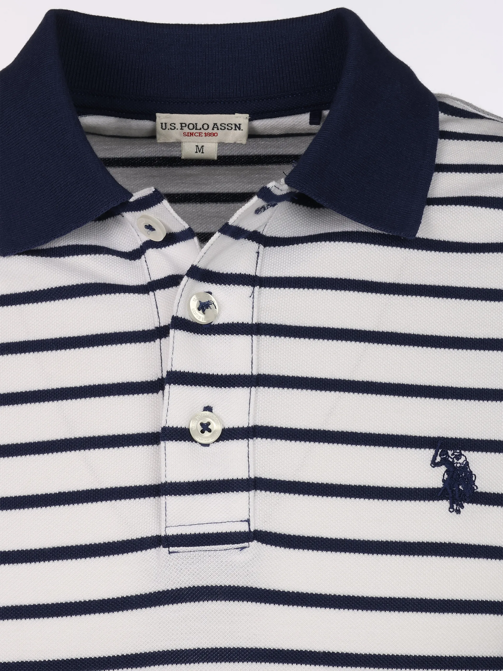 U.S. Polo Assn. He. Poloshirt Ringel Weiß 923565 807 3
