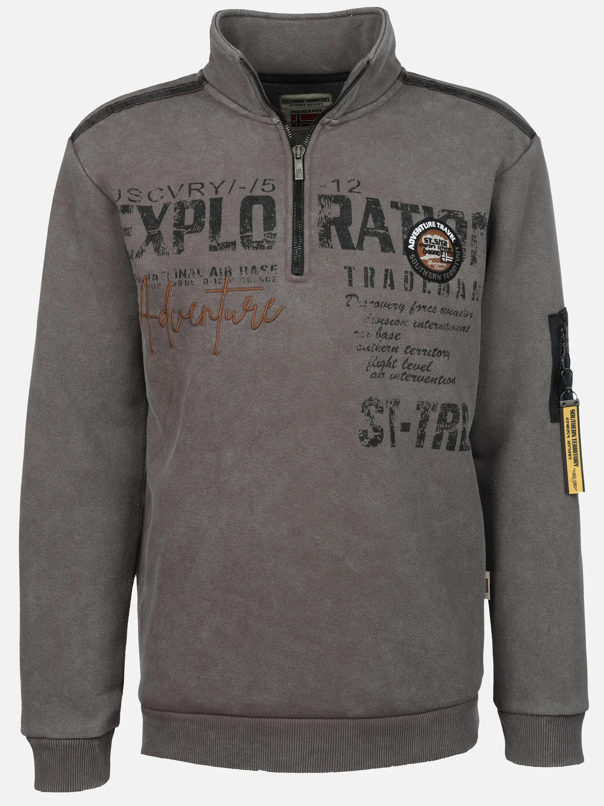 Southern Territory He. Sweattroyer RV Druck Grau 931971 GREY WASH 1