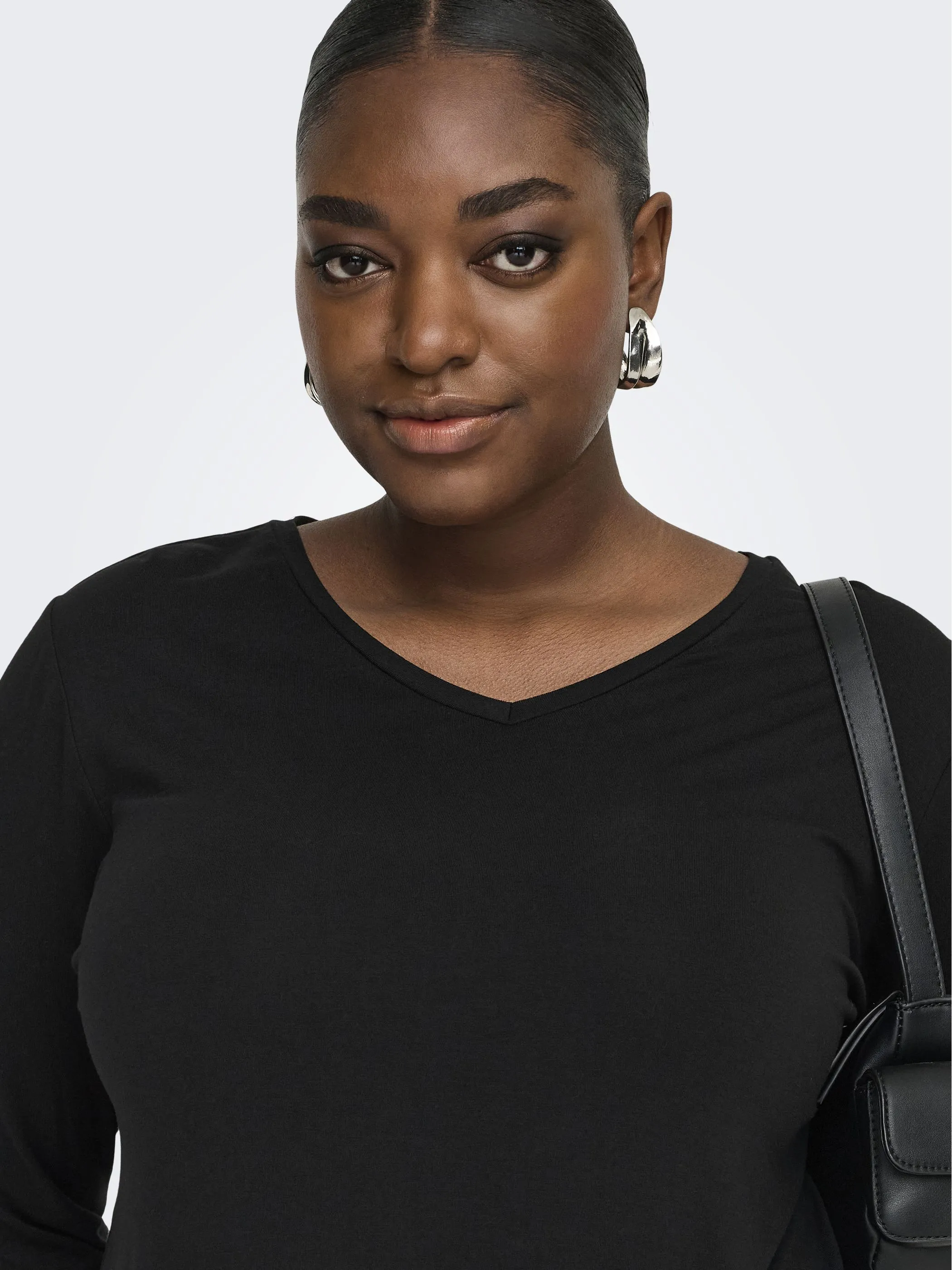 Only Carmakoma 15365256 CARLINA 3/4 SLEEVE V- Schwarz 920908 177911 3