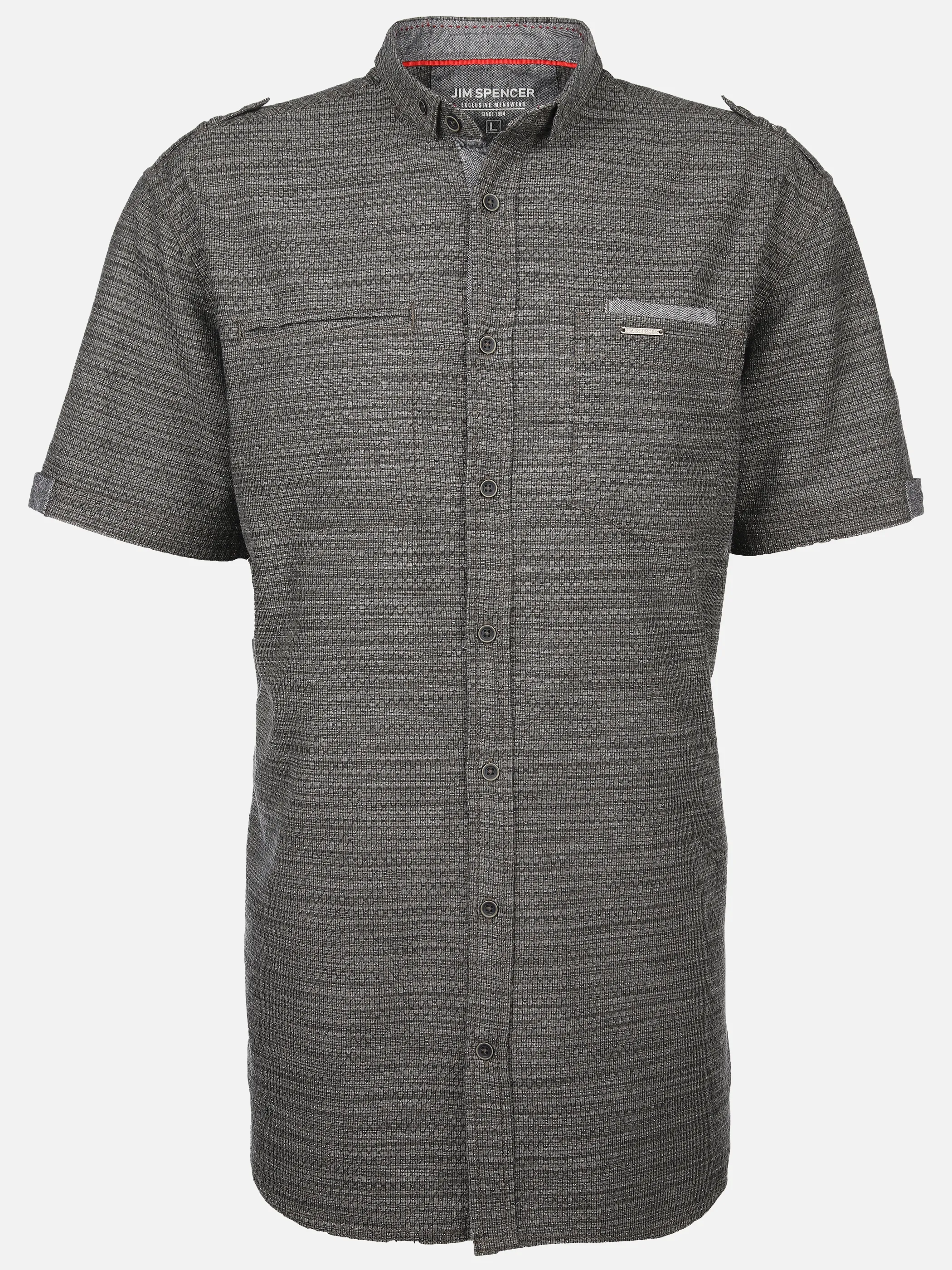Jim Spencer He. Stehkragenhemd 1/2 Arm Oliv 894398 KHAKI 1