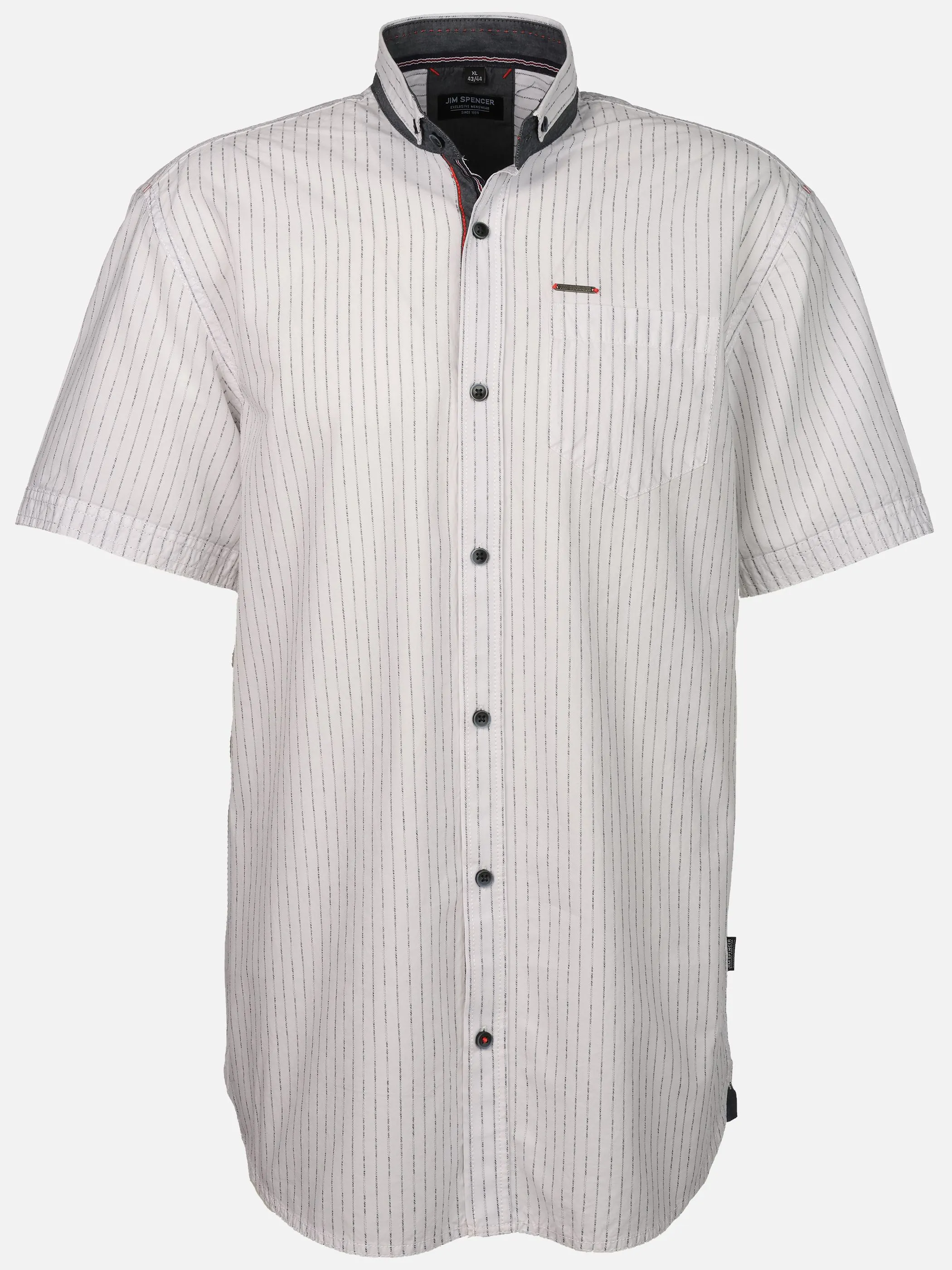 Jim Spencer He. Stehkragenhemd 1/2 Arm Grau 892170 GREY 1