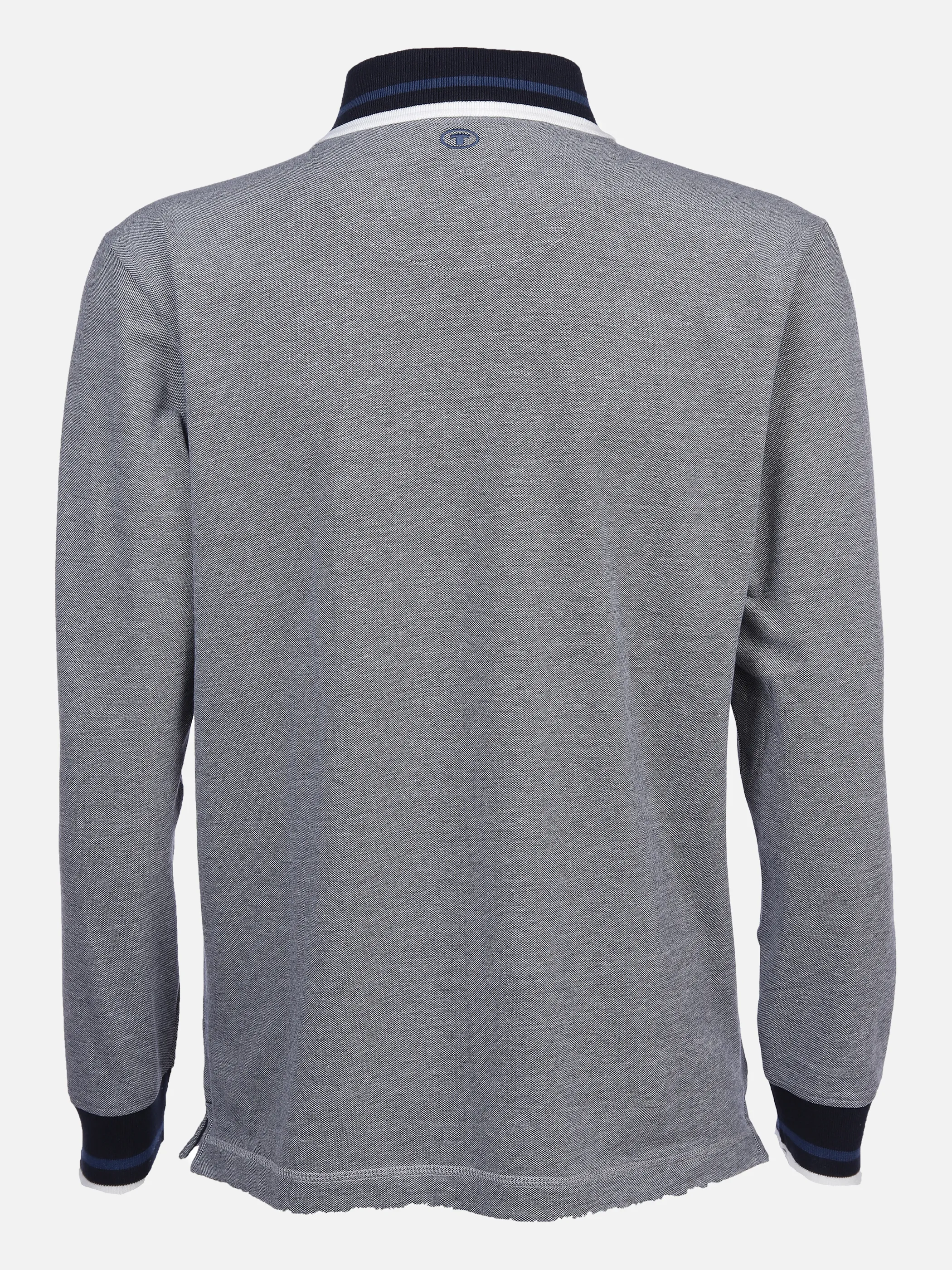 Tom Tailor 1034403 two-tone longsleeve polo Blau 872260 30895 2