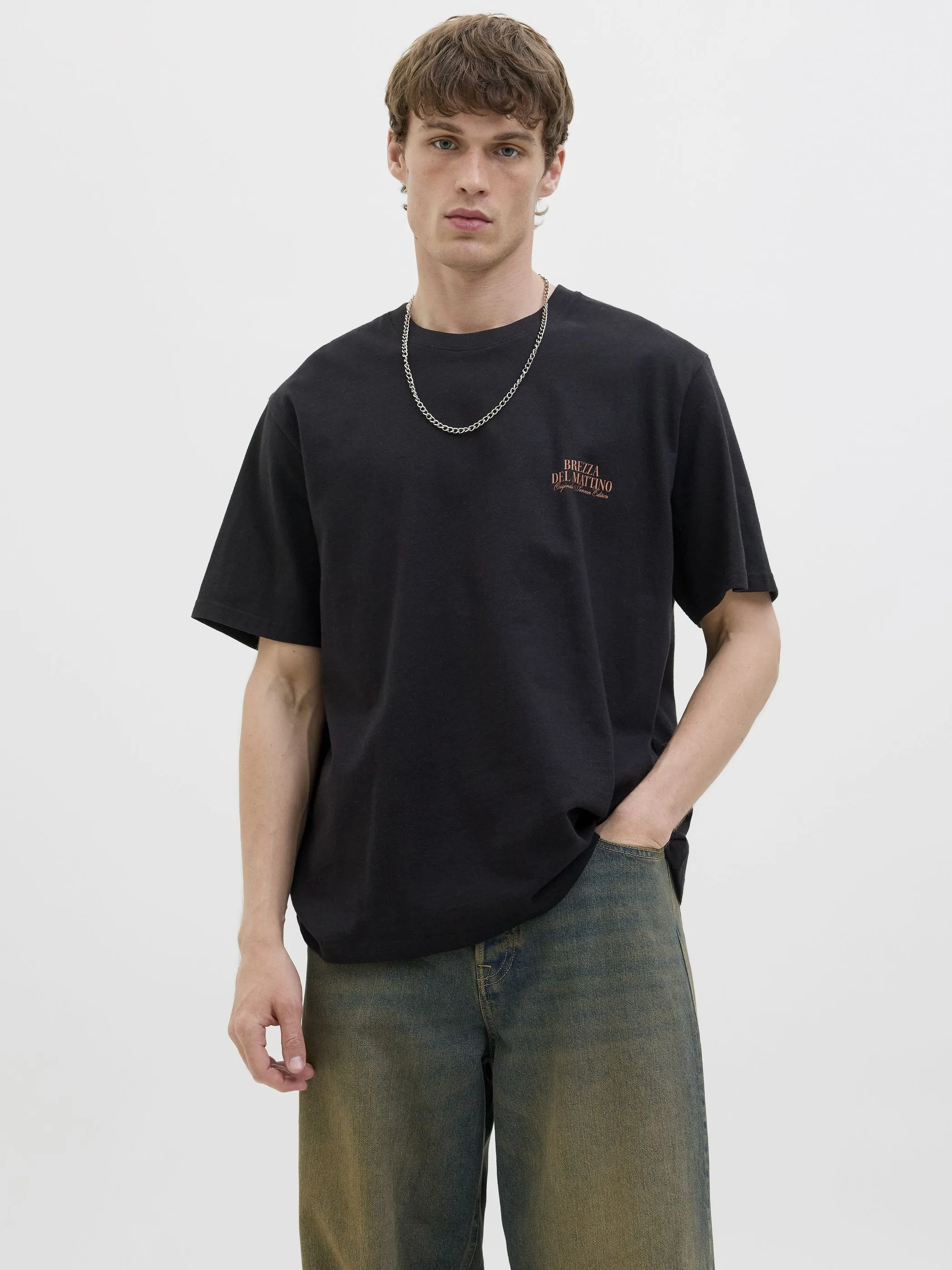 Jack Jones 12276825 JORHYDRA PHOTO TEE SS Schwarz 910510 178012 4