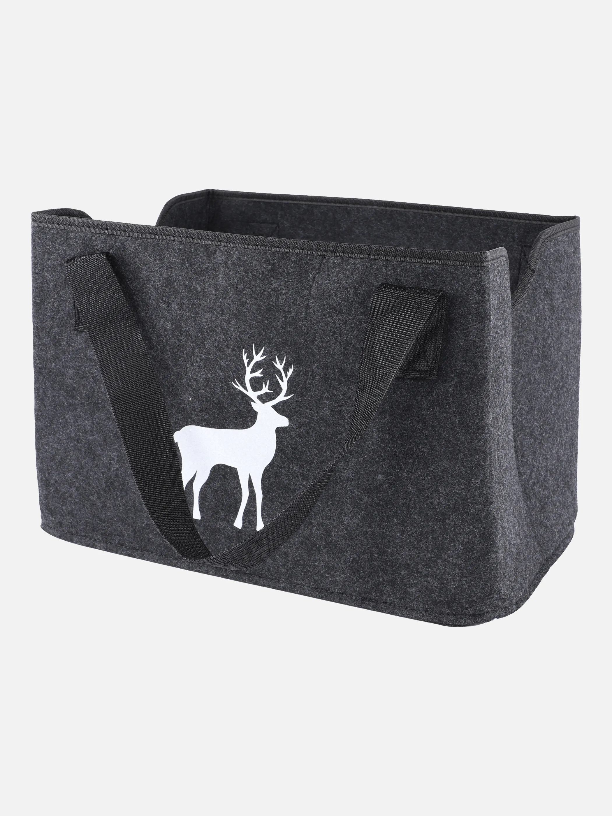 Koffer/Taschen Filztasche mit Hirsch 40x26,5x Grau 867679 ANTHRA 1
