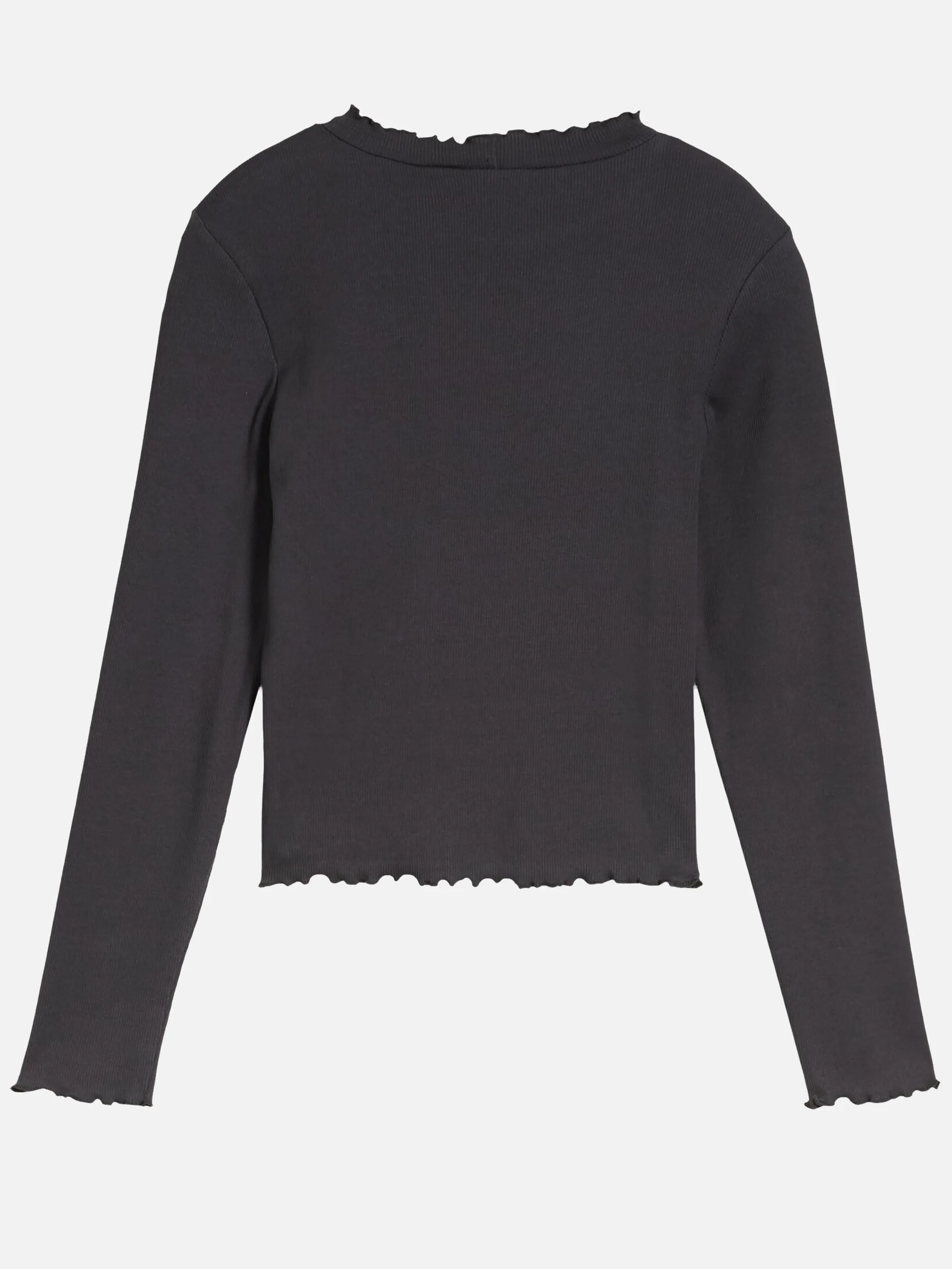 Tom Tailor 1054248 cropped rib longsleeve Grau 934451 29476 2