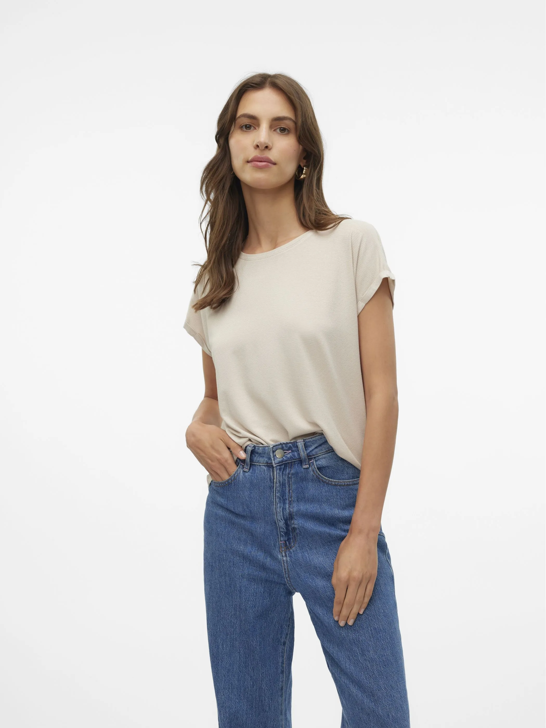 Vero Moda 10250488 VMLAVA GLITTER SS TOP STRIPE Weiß 852566 175626003 5